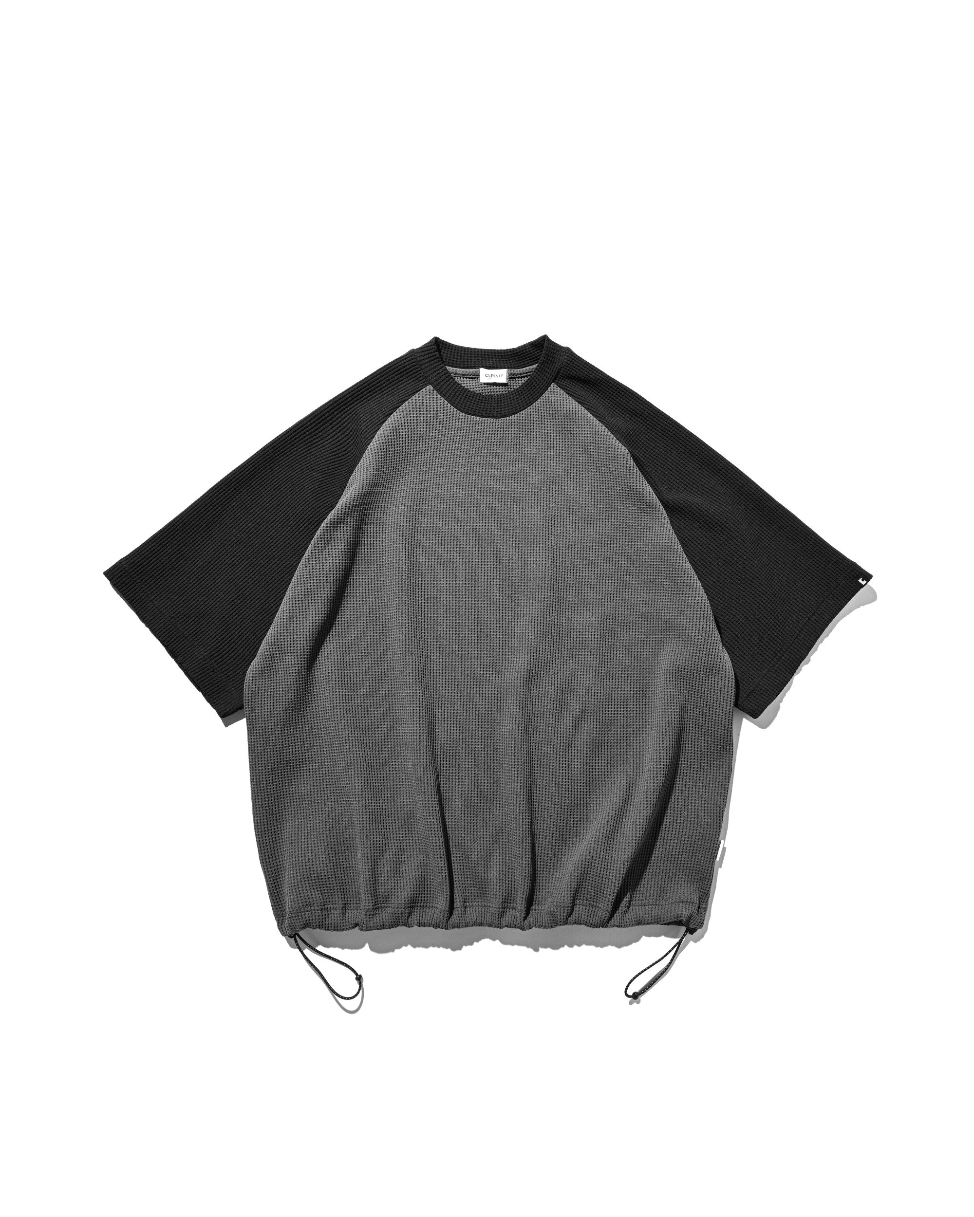 【6.3 WED 20:00- IN STOCK】CITY LIGHT THERMAL RAGLAN S/S T-SHIRT WITH DRAWSTRINGS (GRAY×BLACK)