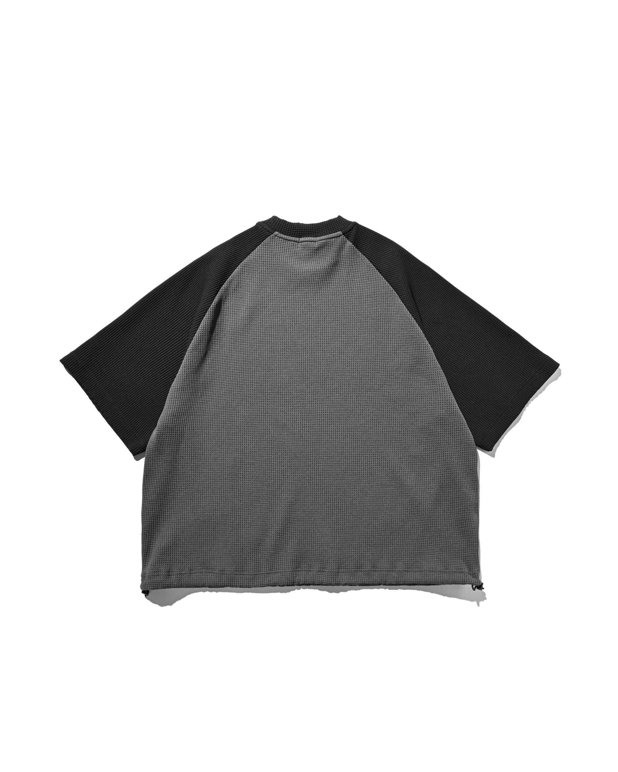 【6.3 WED 20:00- IN STOCK】CITY LIGHT THERMAL RAGLAN S/S T-SHIRT WITH DRAWSTRINGS (GRAY×BLACK)