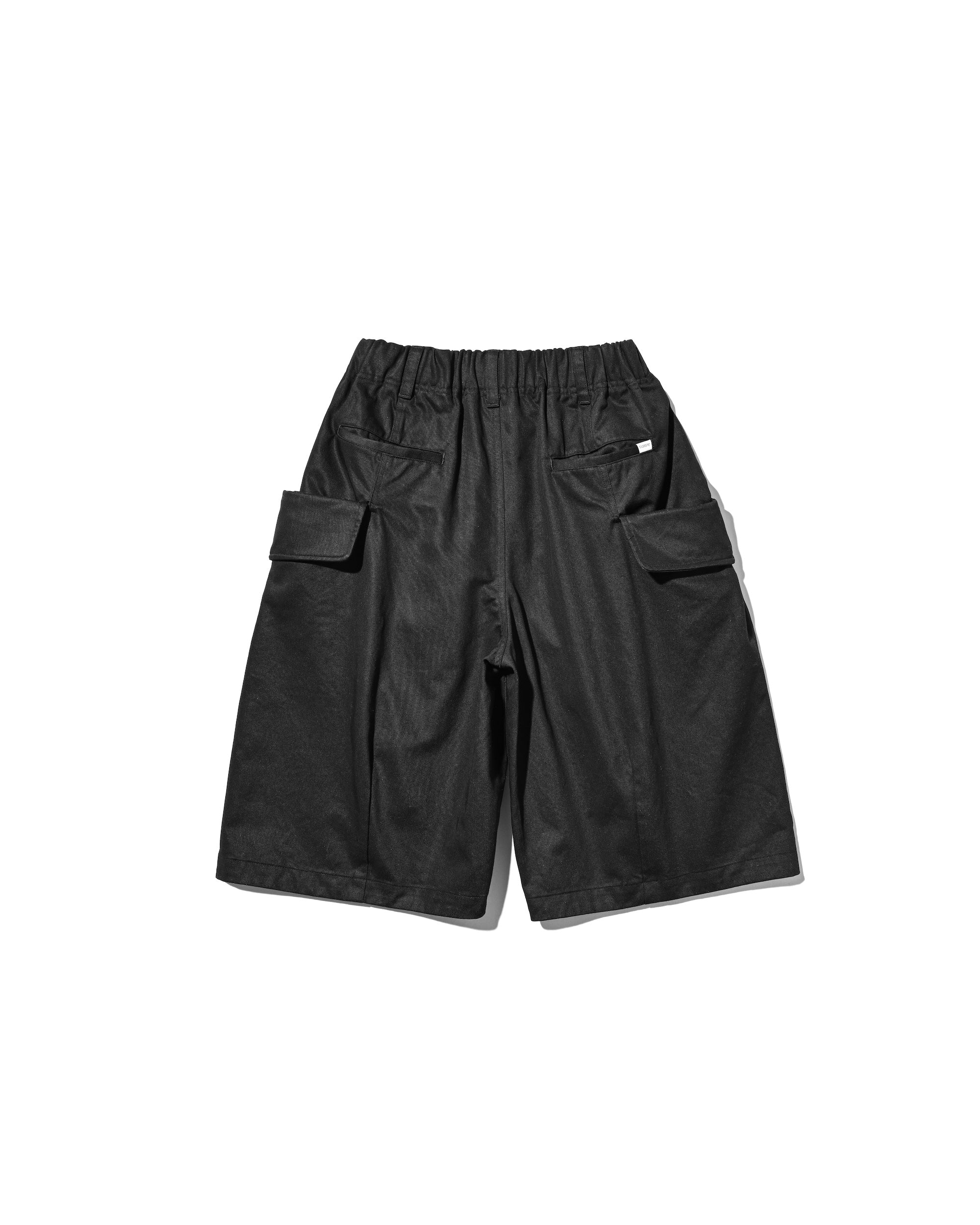 FLAP WIDE BALLOON HALF PANTS (BLACK)