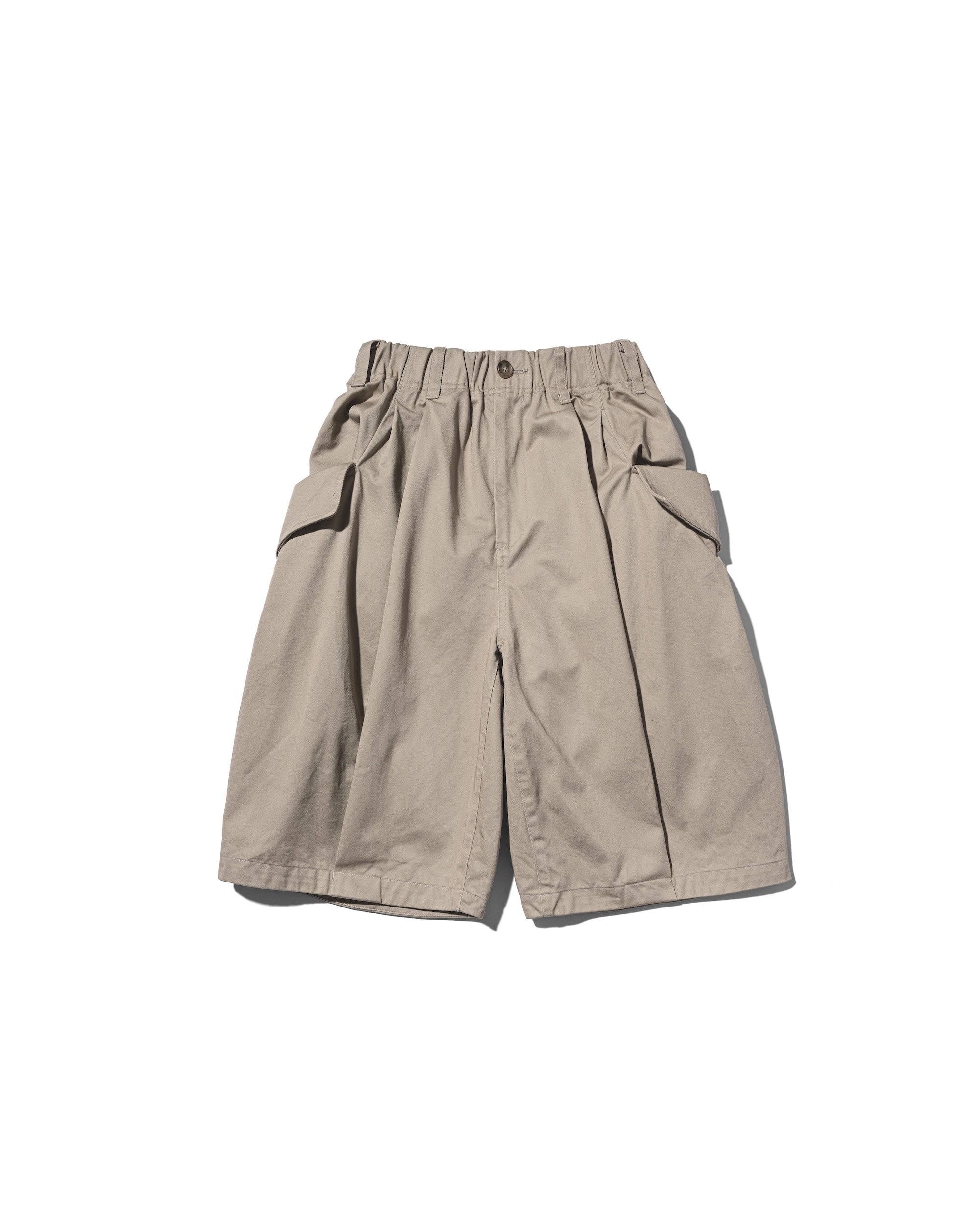 【3.14 SAT 20:00- IN STOCK】FLAP WIDE BALLOON HALF PANTS (GREIGE)