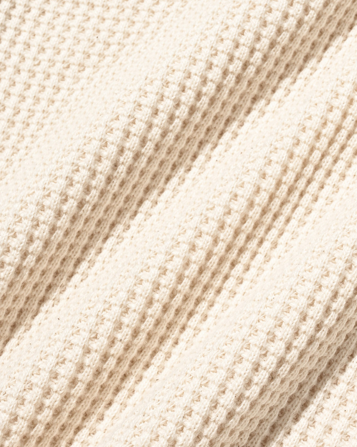 【10.28 WED 20:00- IN STOCK】 THERMAL HENLEY NECK L/S T-SHIRT WITH DRAWSTRINGS (IVORY)