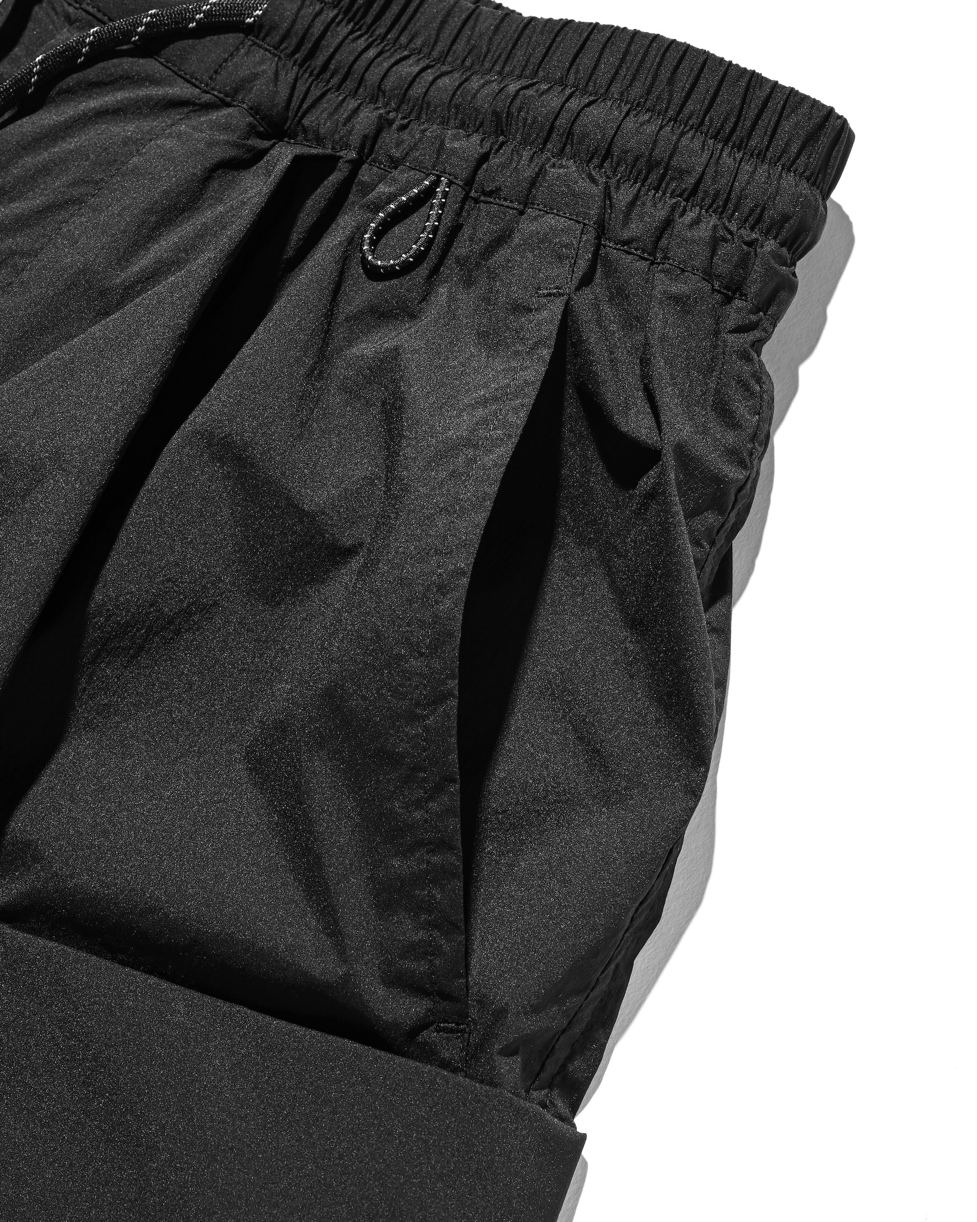CRISPY NYLON CITY UNIFORM MILITARY HALF PANTS (BLACK×GRAY)