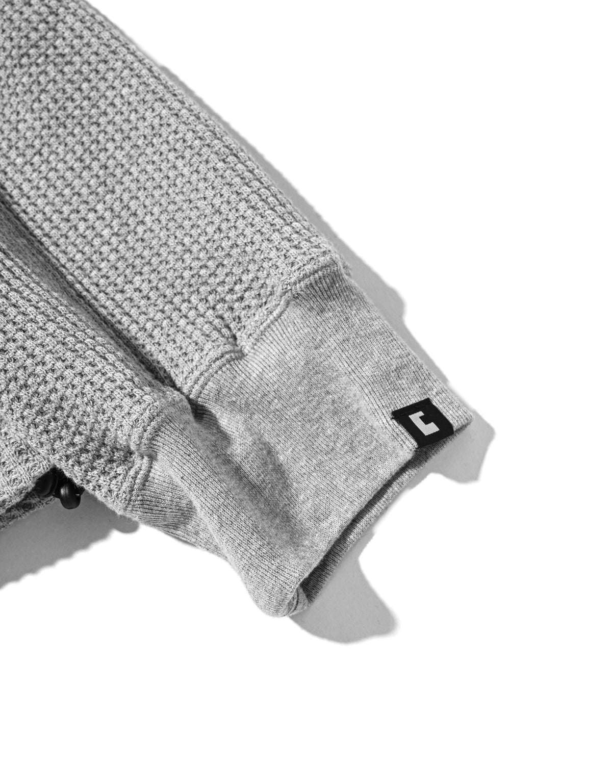 【10.28 WED 20:00- IN STOCK】 THERMAL HENLEY NECK L/S T-SHIRT WITH DRAWSTRINGS (GRAY)