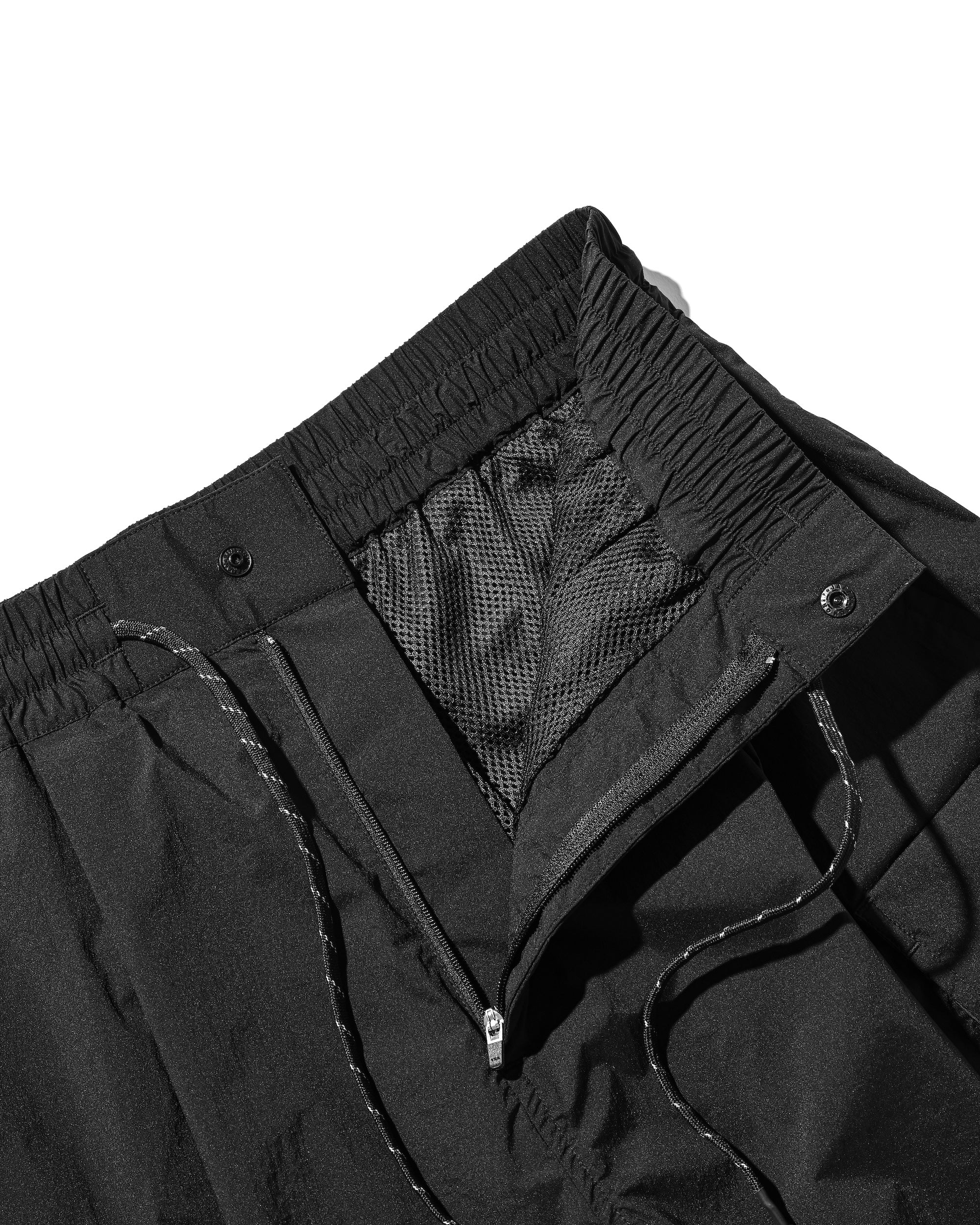 CRISPY NYLON CITY UNIFORM MILITARY HALF PANTS (BLACK×GRAY)
