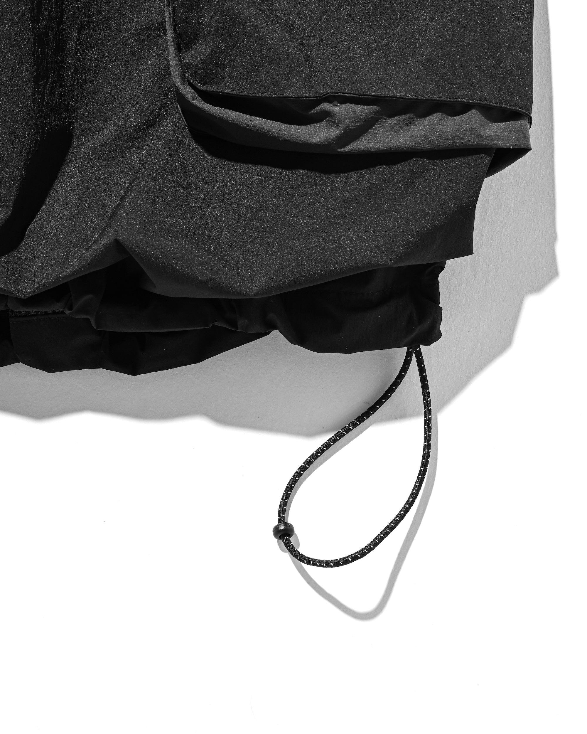 CRISPY NYLON CITY UNIFORM MILITARY HALF PANTS (BLACK×GRAY)