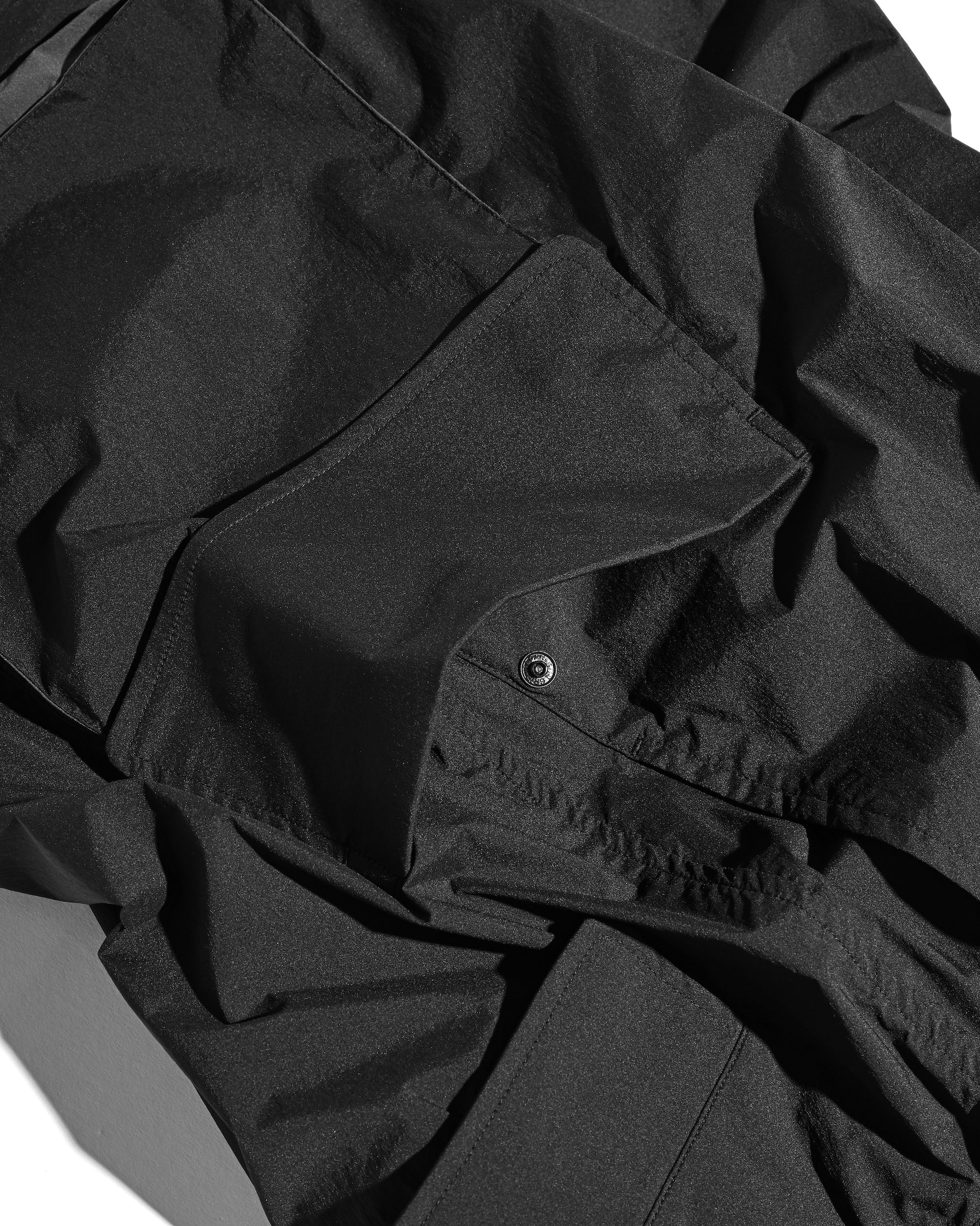 CRISPY NYLON CITY UNIFORM MILITARY HALF PANTS (BLACK×GRAY)