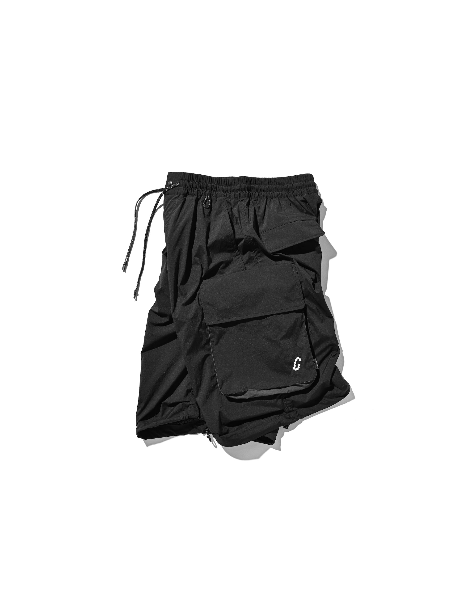 CRISPY NYLON CITY UNIFORM MILITARY HALF PANTS (BLACK×GRAY)