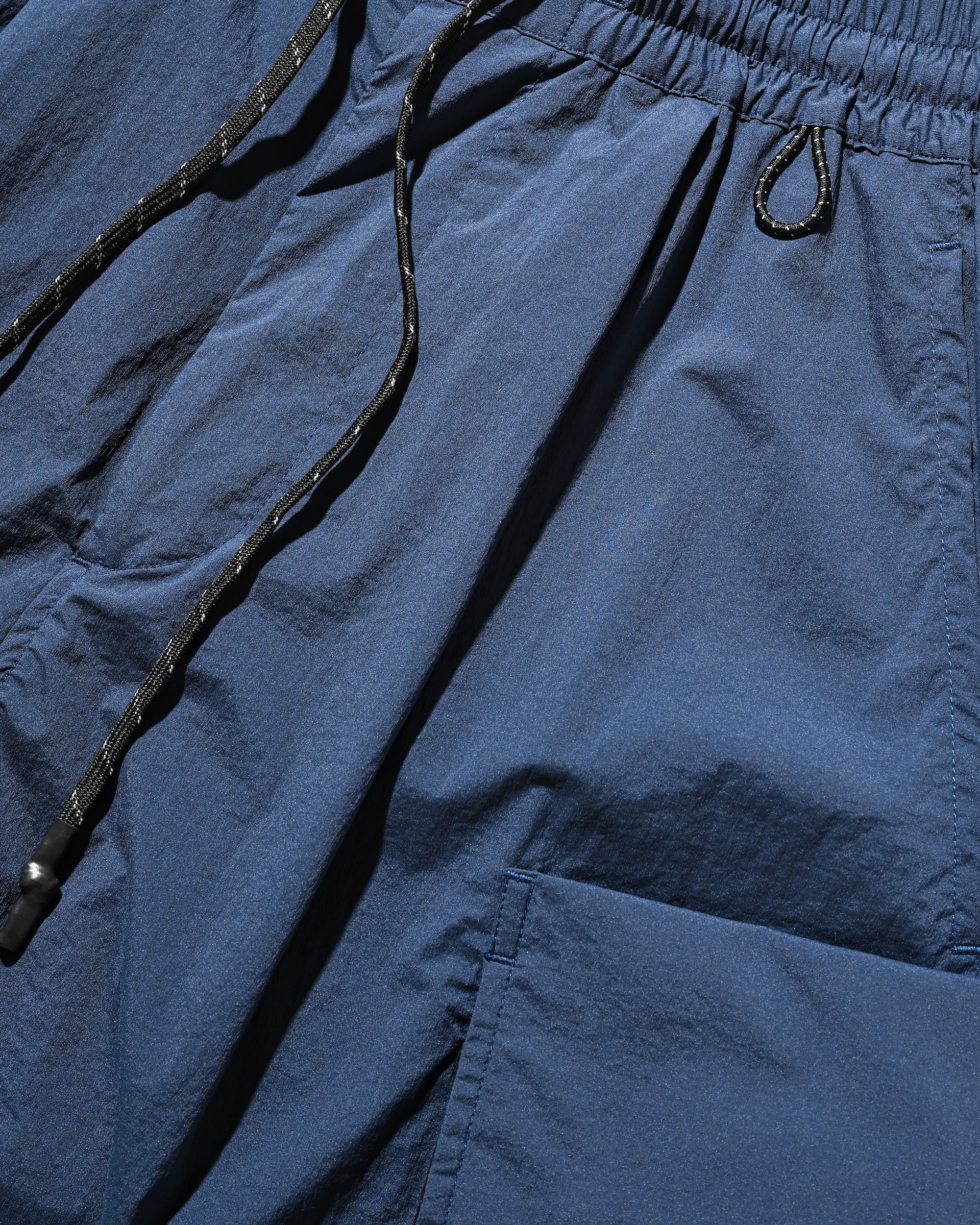 CRISPY NYLON CITY UNIFORM MILITARY HALF PANTS (NAVY×BLACK)