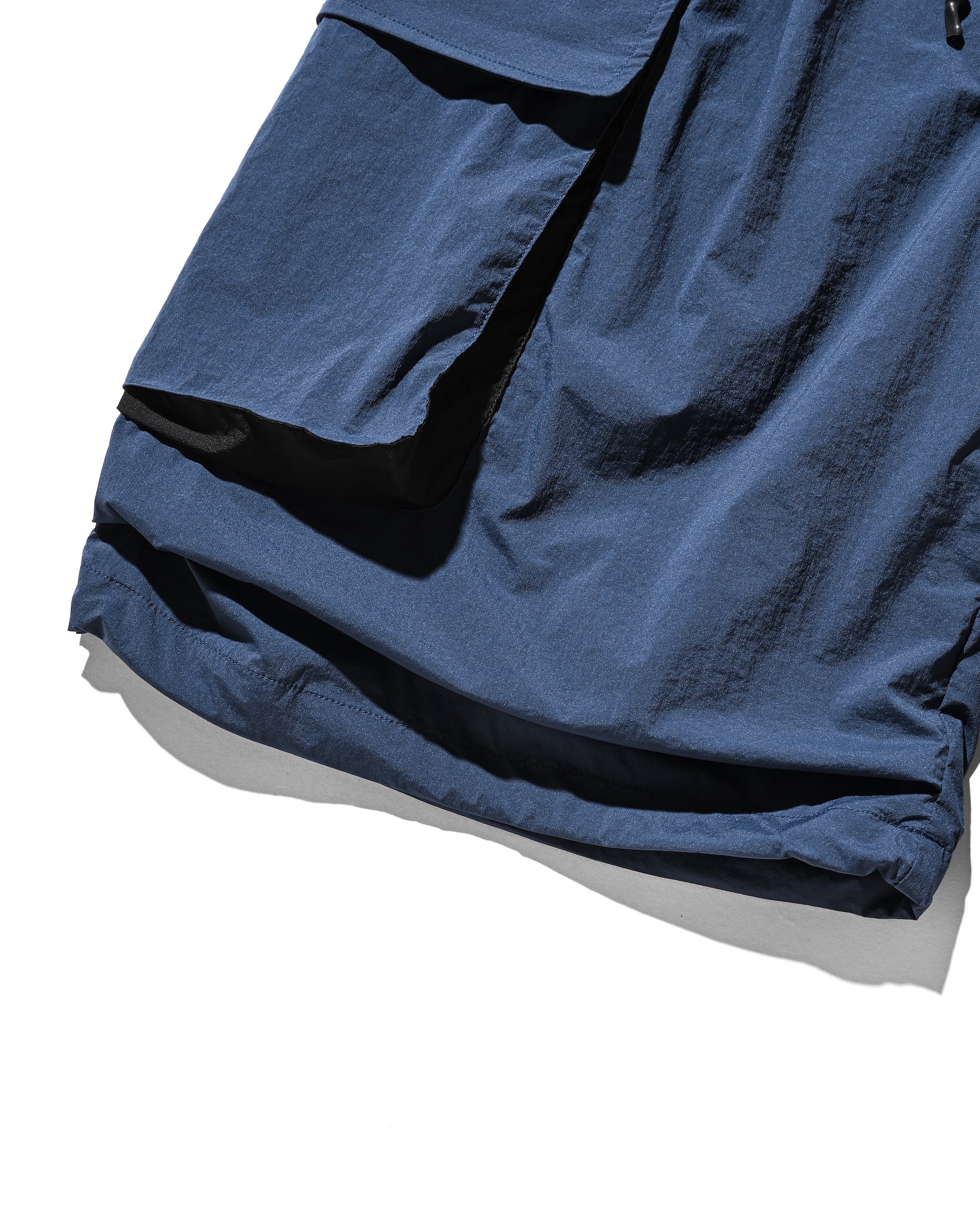 CRISPY NYLON CITY UNIFORM MILITARY HALF PANTS (NAVY×BLACK)