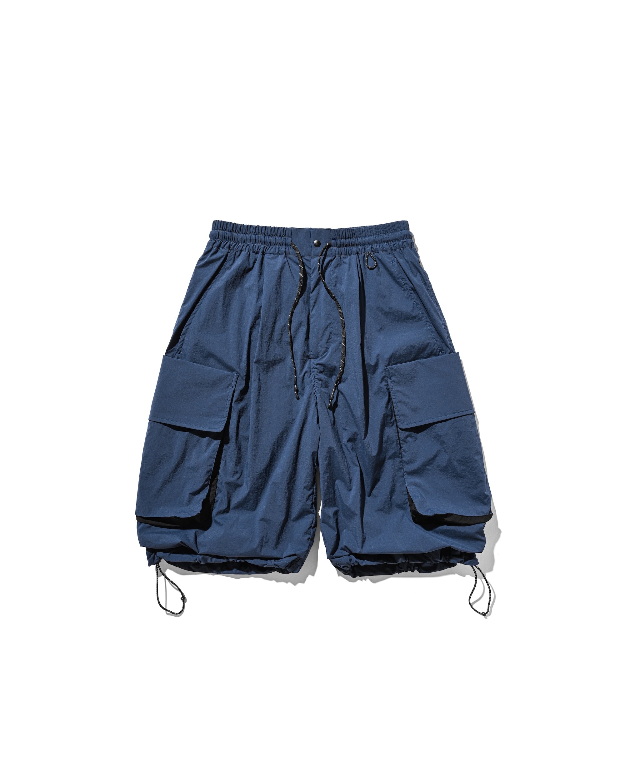 CRISPY NYLON CITY UNIFORM MILITARY HALF PANTS (NAVY×BLACK)