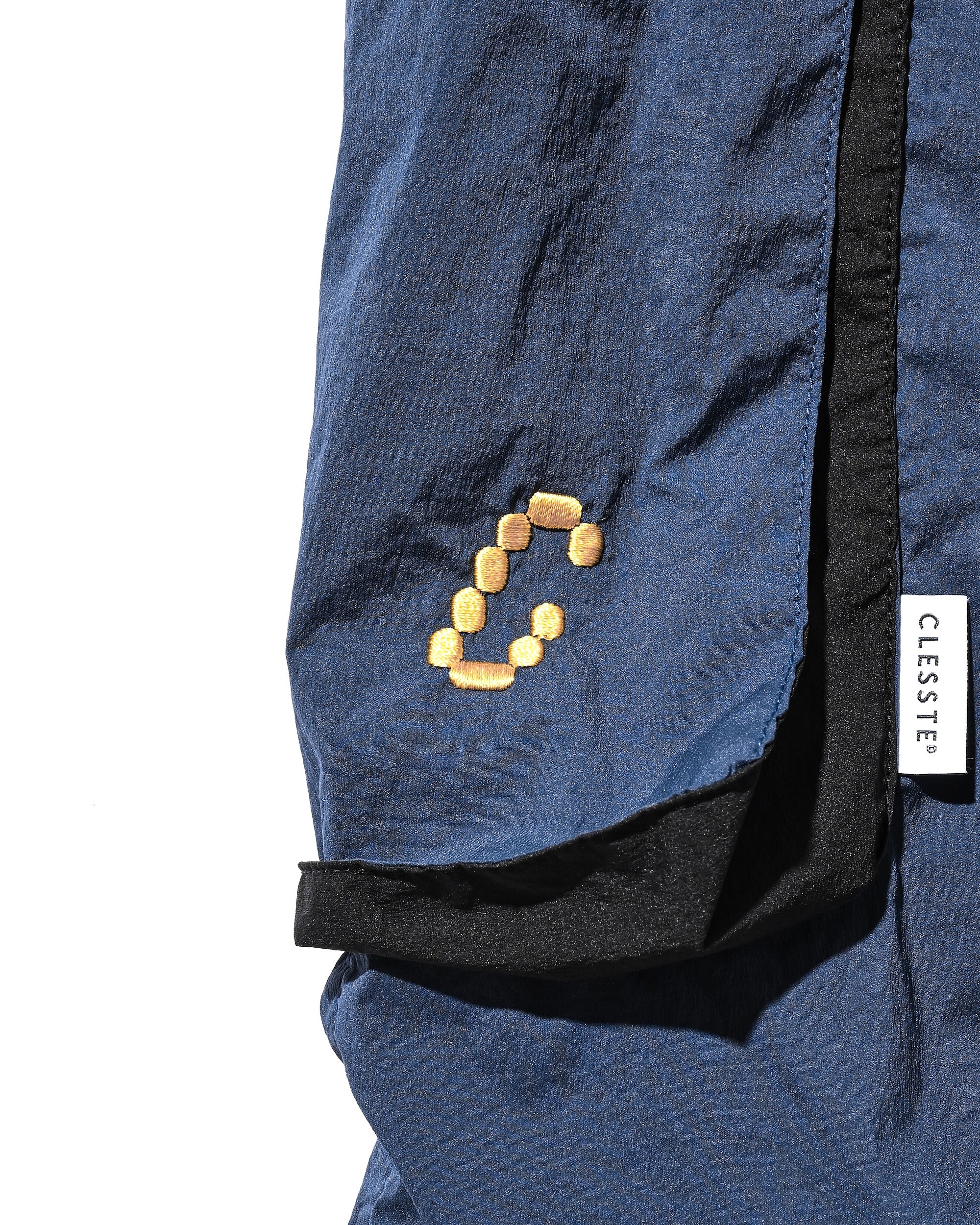 CRISPY NYLON CITY UNIFORM MILITARY HALF PANTS (NAVY×BLACK)