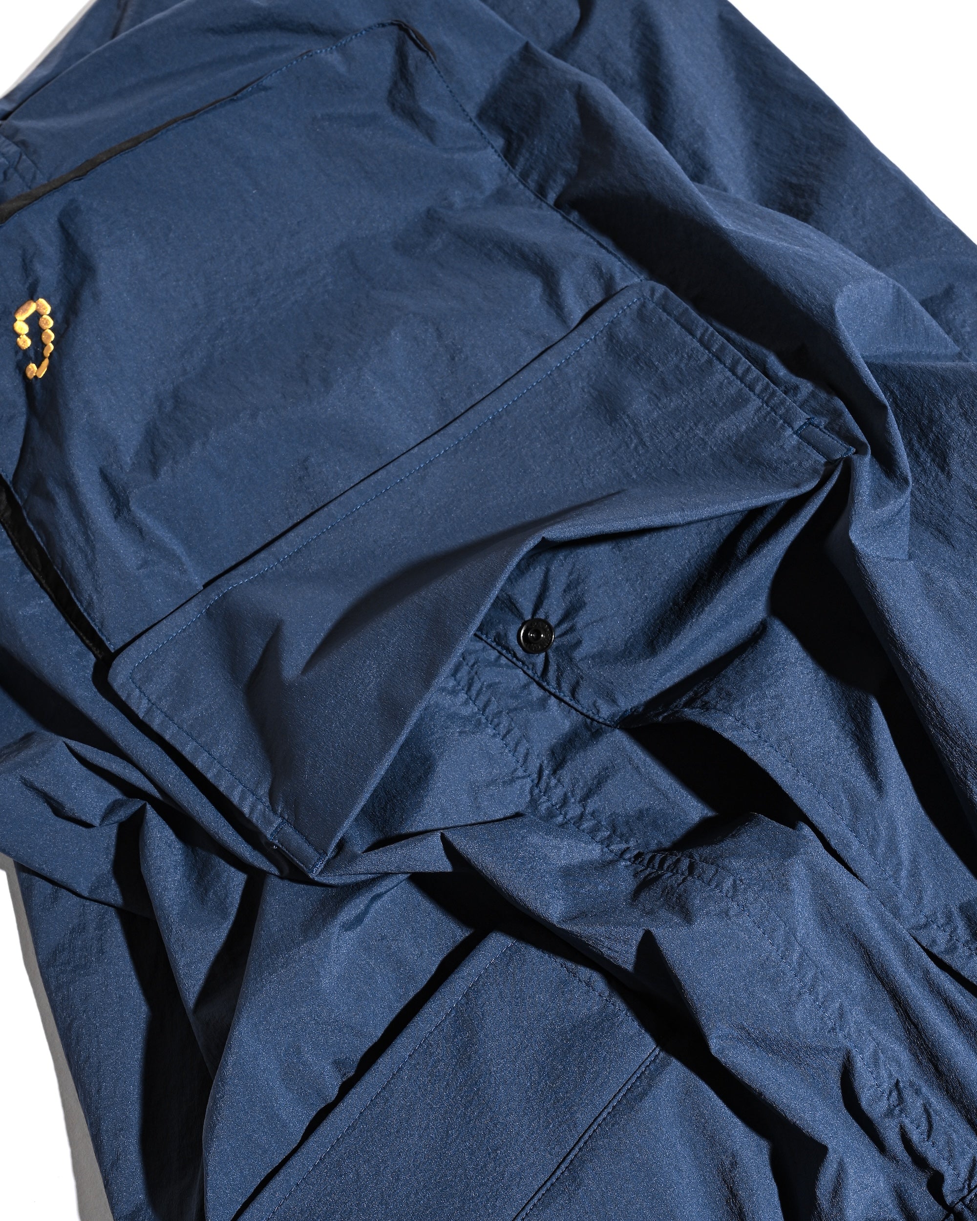 CRISPY NYLON CITY UNIFORM MILITARY HALF PANTS (NAVY×BLACK)