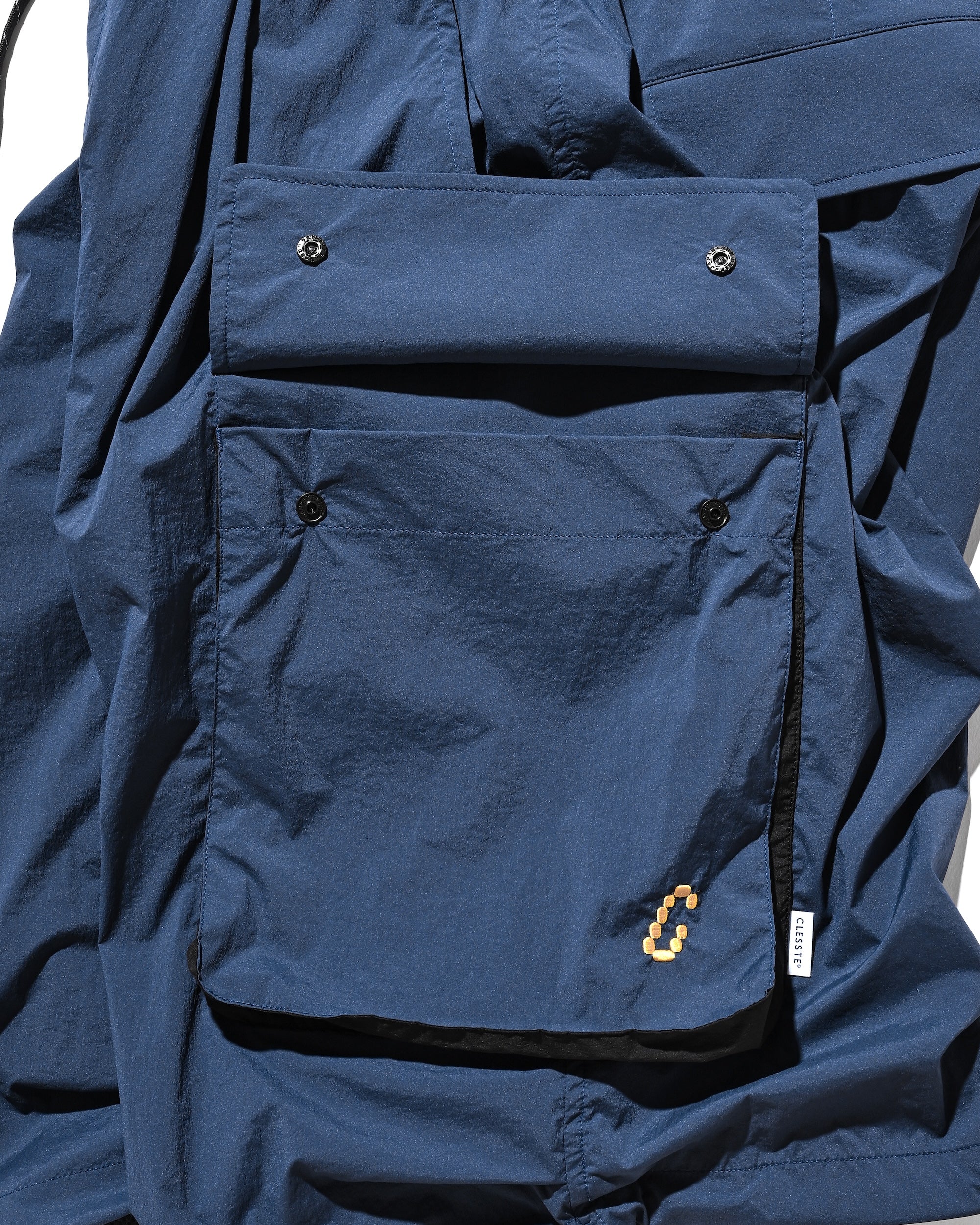 CRISPY NYLON CITY UNIFORM MILITARY HALF PANTS (NAVY×BLACK)