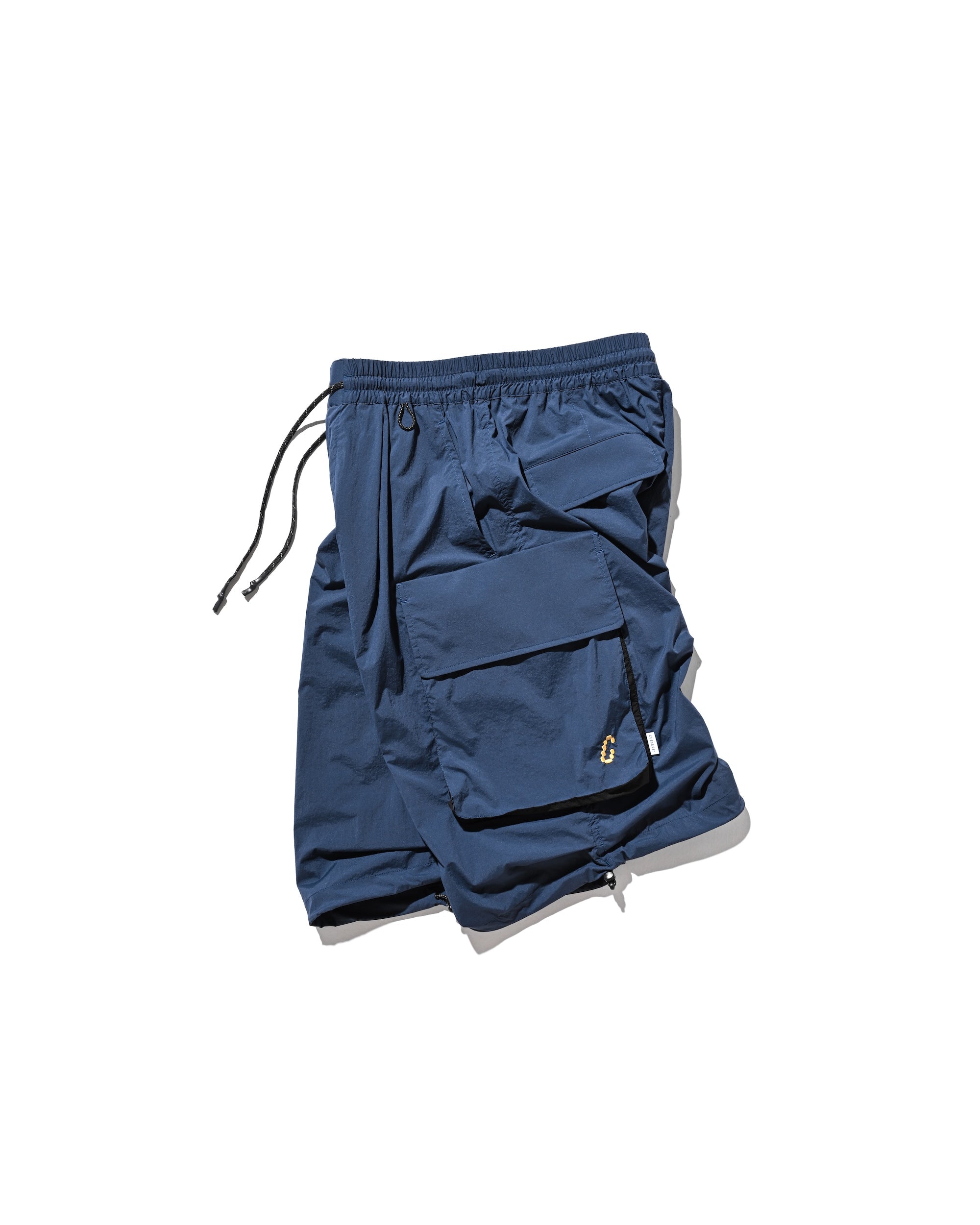 CRISPY NYLON CITY UNIFORM MILITARY HALF PANTS (NAVY×BLACK)