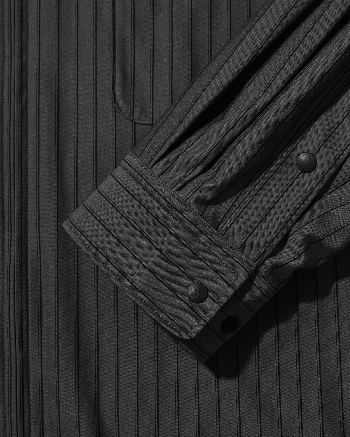 【10.24 SAT 20:00- IN STOCK】 THICK/THIN STRIPE 46G KNIT EVERYDAY ZIP UP L/S SHIRT (CHARCOAL STRIPE)