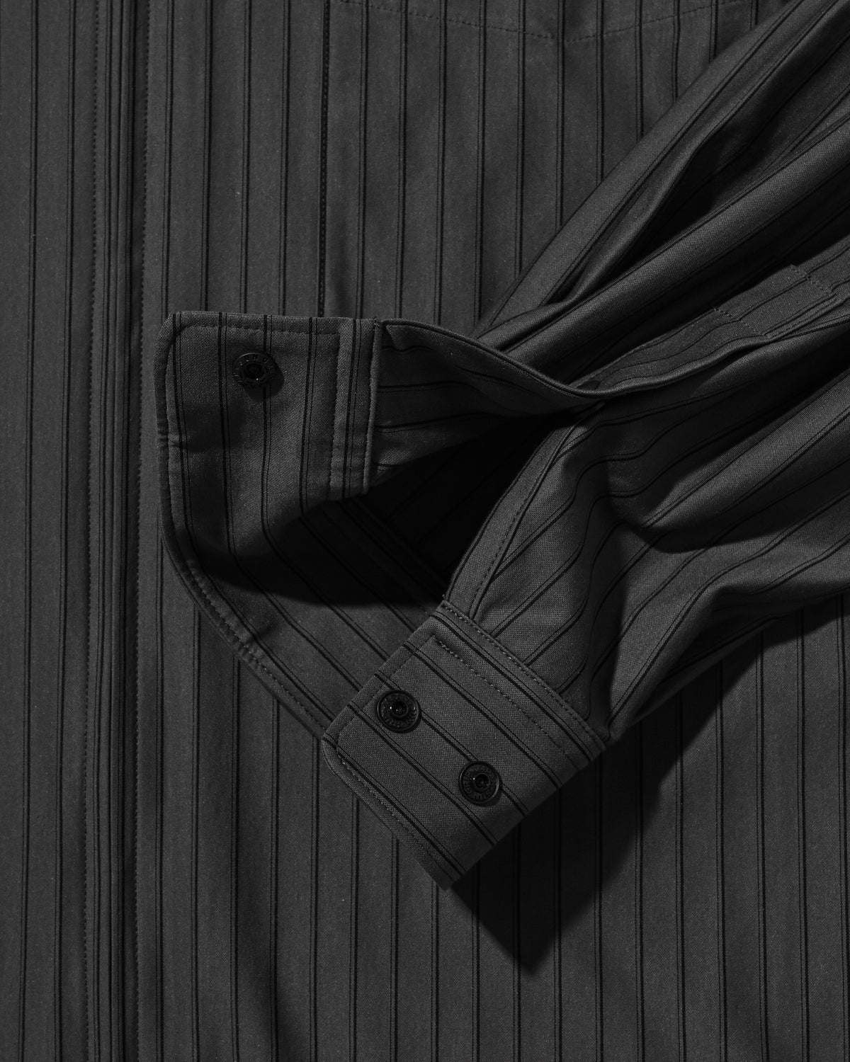 【10.24 SAT 20:00- IN STOCK】 THICK/THIN STRIPE 46G KNIT EVERYDAY ZIP UP L/S SHIRT (CHARCOAL STRIPE)
