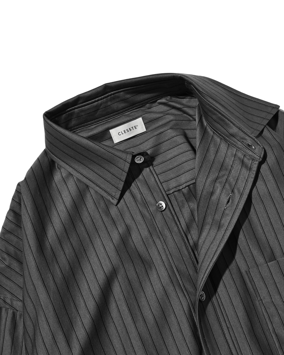 【10.31 SAT 20:00- IN STOCK】 THICK/THIN STRIPE 46G KNIT EVERYDAY L/S SHIRT (CHARCOAL STRIPE)