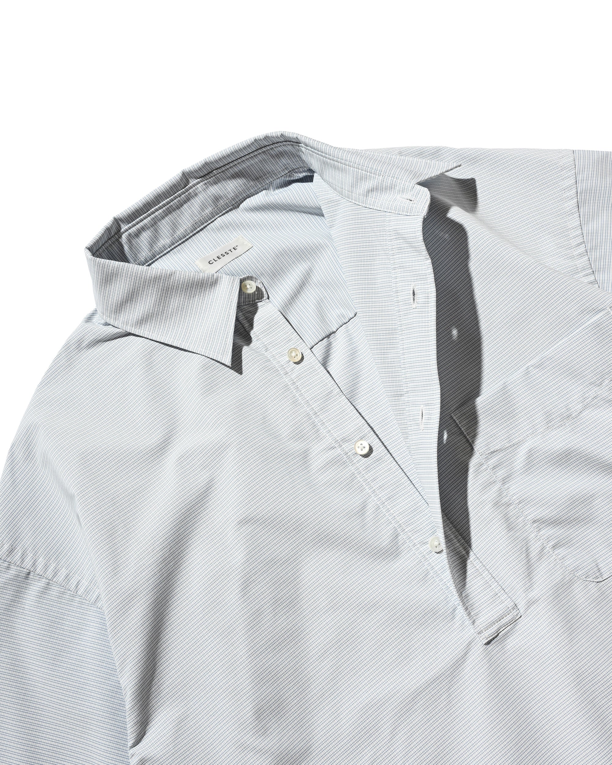 MINI PLAID S/S PULLOVER SHIRT (BLUE)