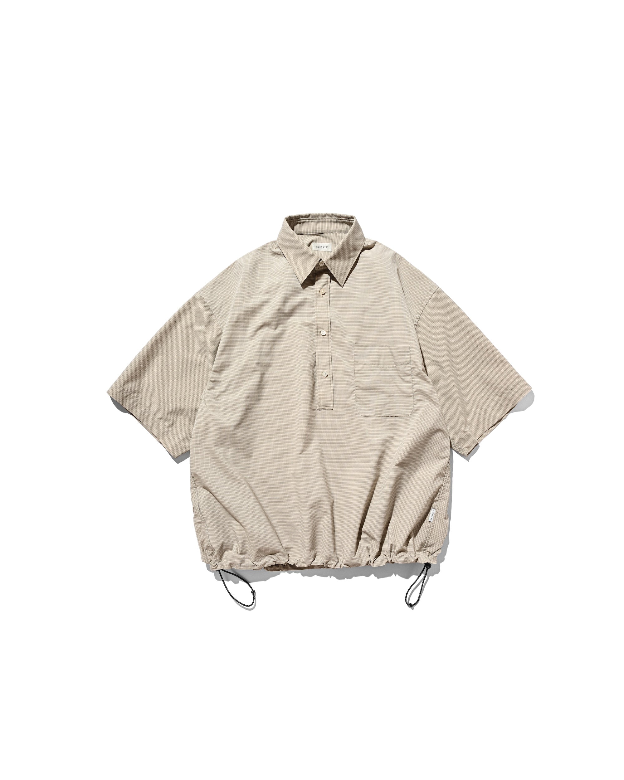 【4.25 SAT 20:00- IN STOCK】MINI PLAID S/S PULLOVER SHIRT (BEIGE)