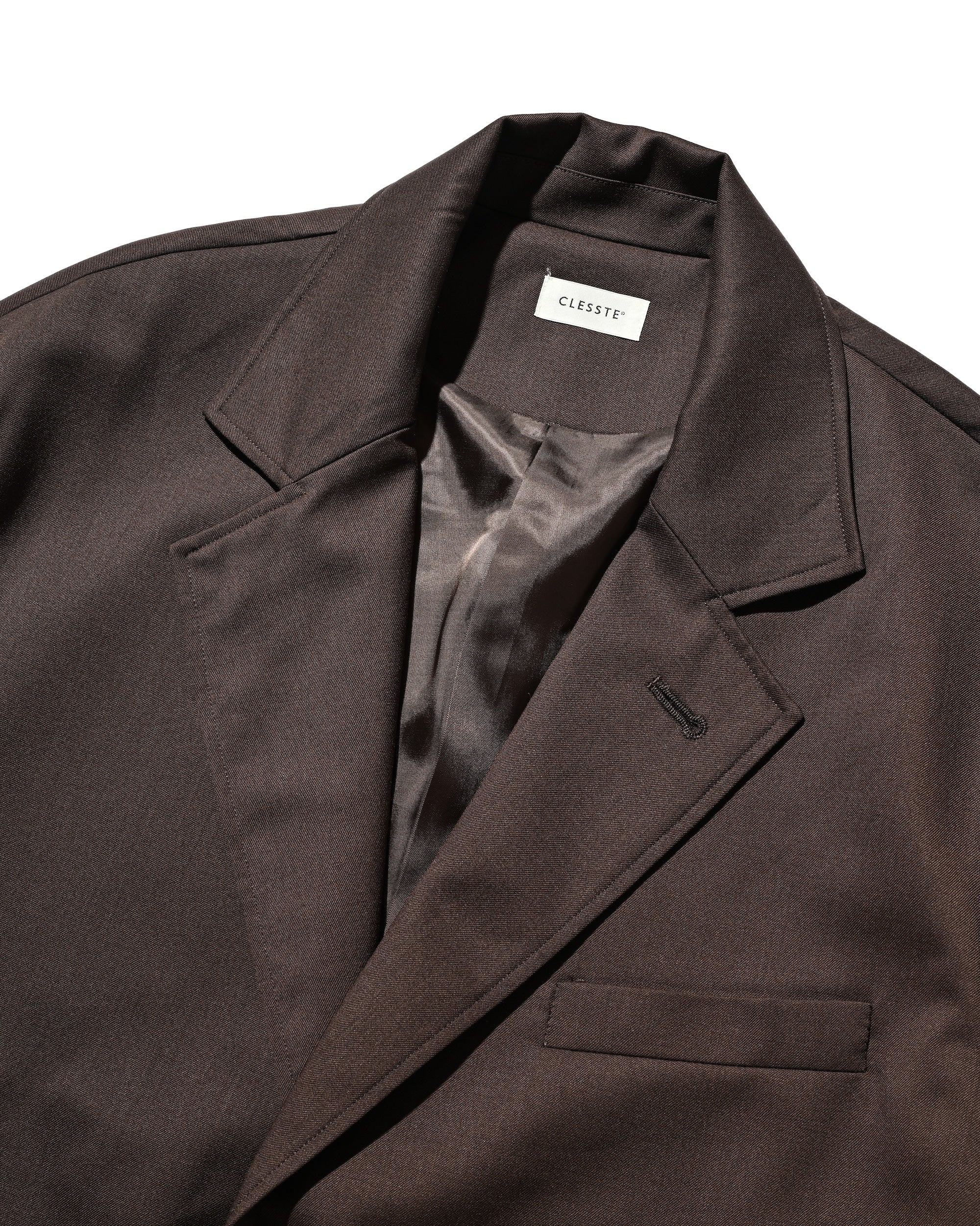 【9.6 SAT 20:00- IN STOCK】WOOL GABARDINE CITY UNIFORM TAILORED JACKET (BROWN)
