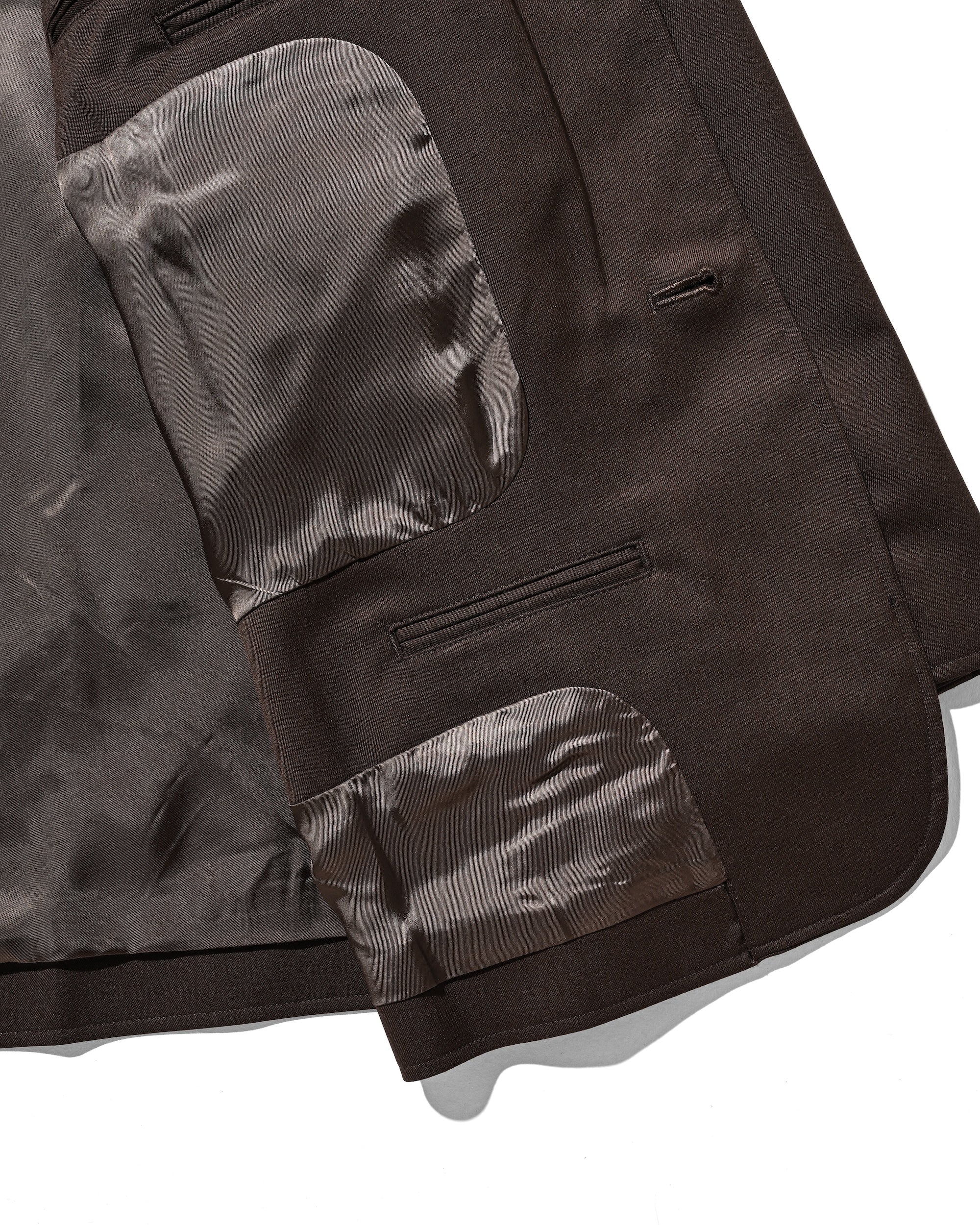 【9.6 SAT 20:00- IN STOCK】WOOL GABARDINE CITY UNIFORM TAILORED JACKET (BROWN)