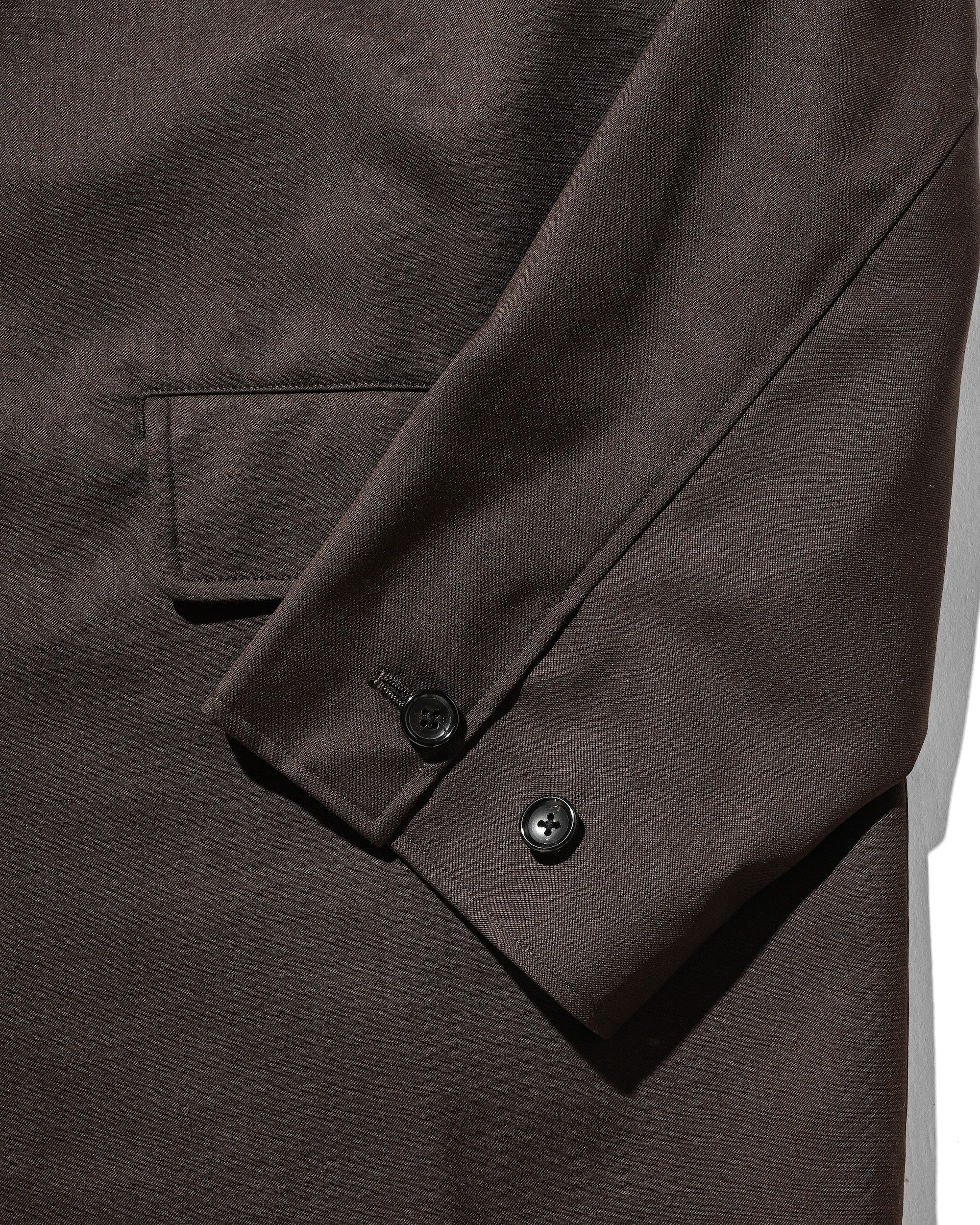 【9.6 SAT 20:00- IN STOCK】WOOL GABARDINE CITY UNIFORM TAILORED JACKET (BROWN)