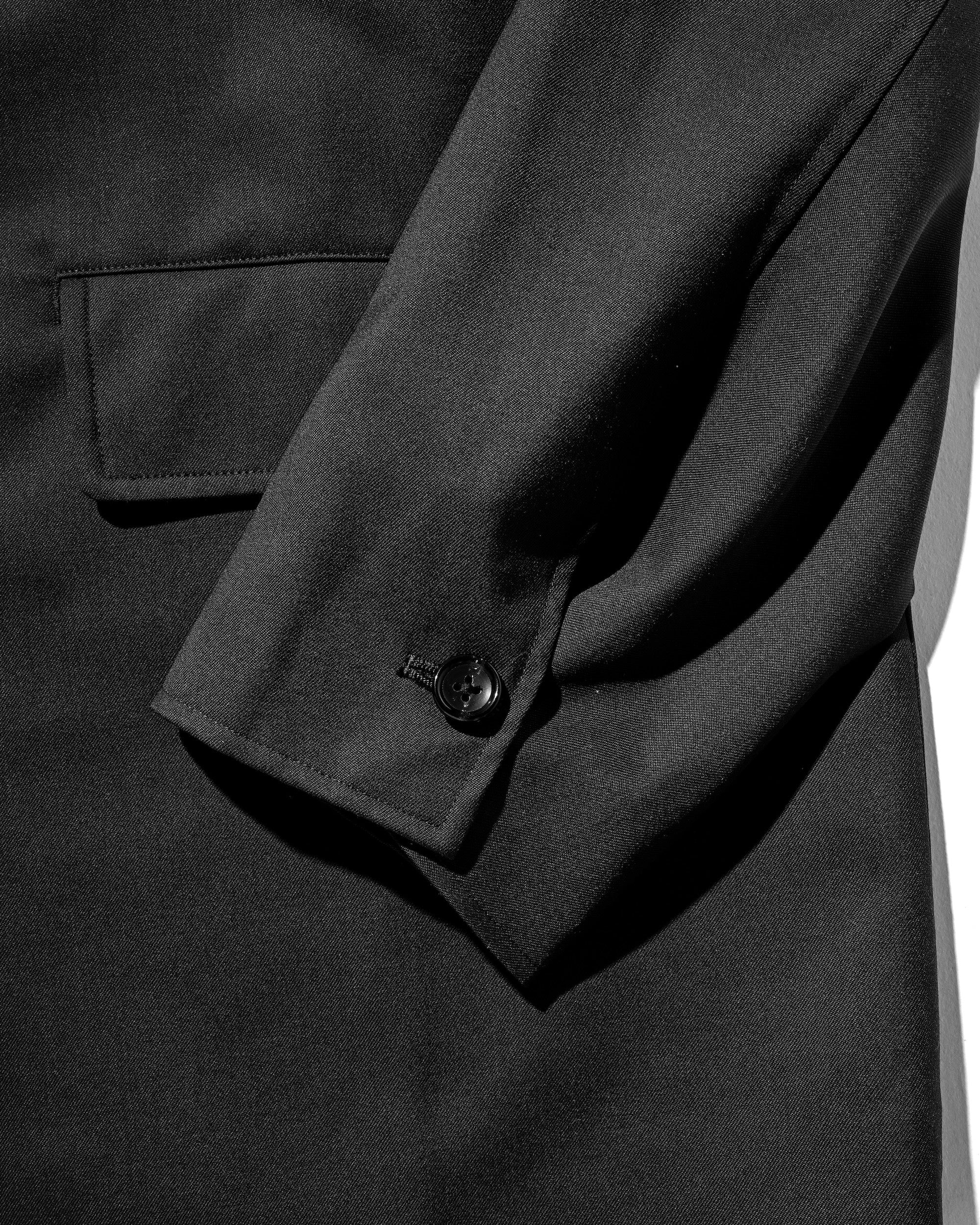 【9.6 SAT 20:00- IN STOCK】WOOL GABARDINE CITY UNIFORM TAILORED JACKET (BLACK)