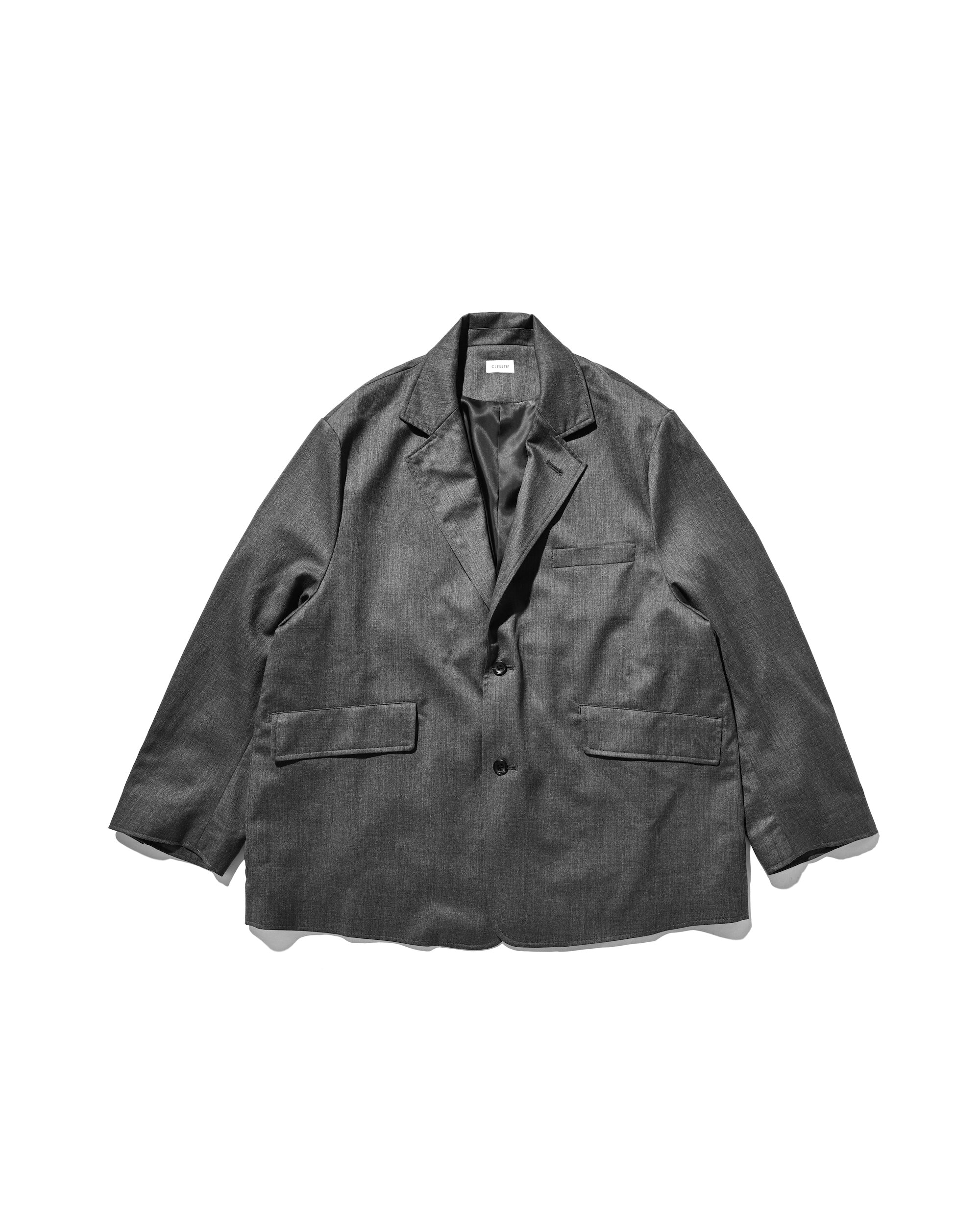 【9.6 SAT 20:00- IN STOCK】WOOL GABARDINE CITY UNIFORM TAILORED JACKET (GRAY)