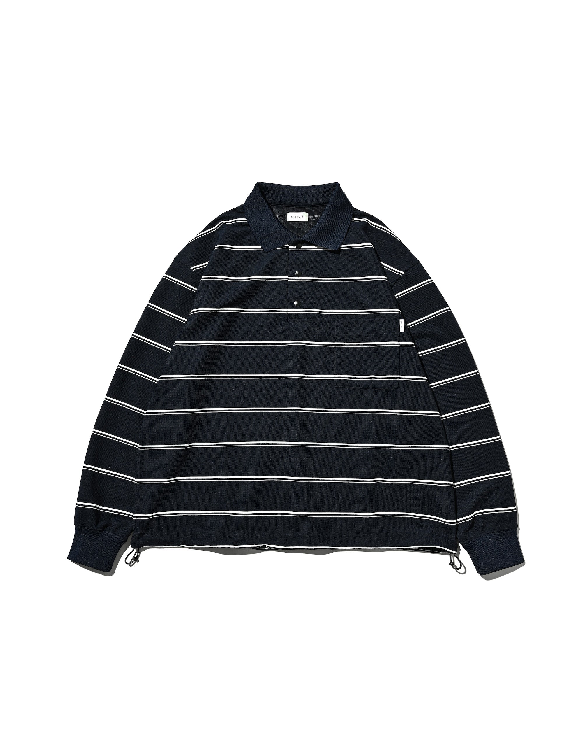 THICK/THIN STRIPE ACTIVE CITY POLO L/S SHIRTS (NAVY)
