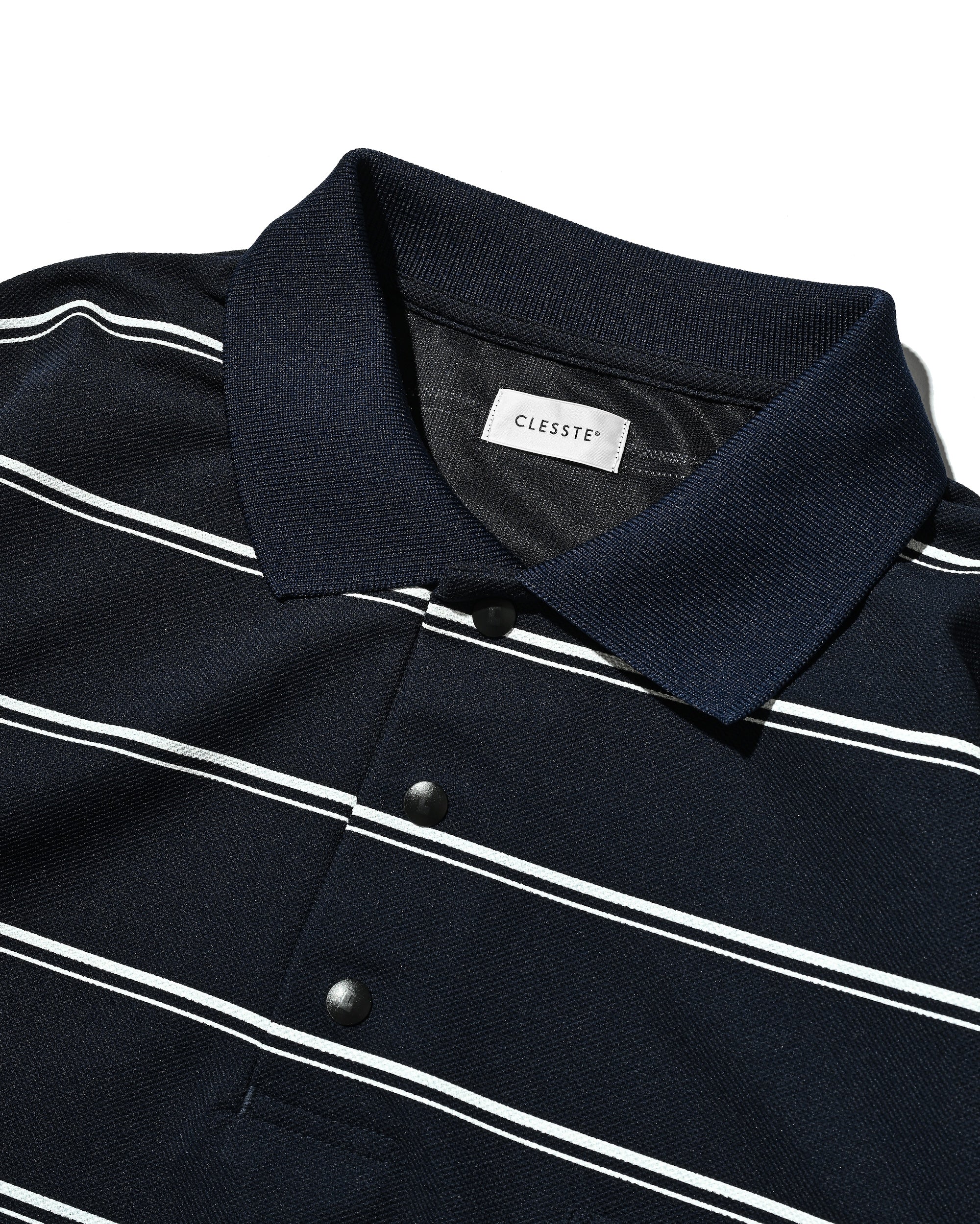 THICK/THIN STRIPE ACTIVE CITY POLO L/S SHIRTS (NAVY)