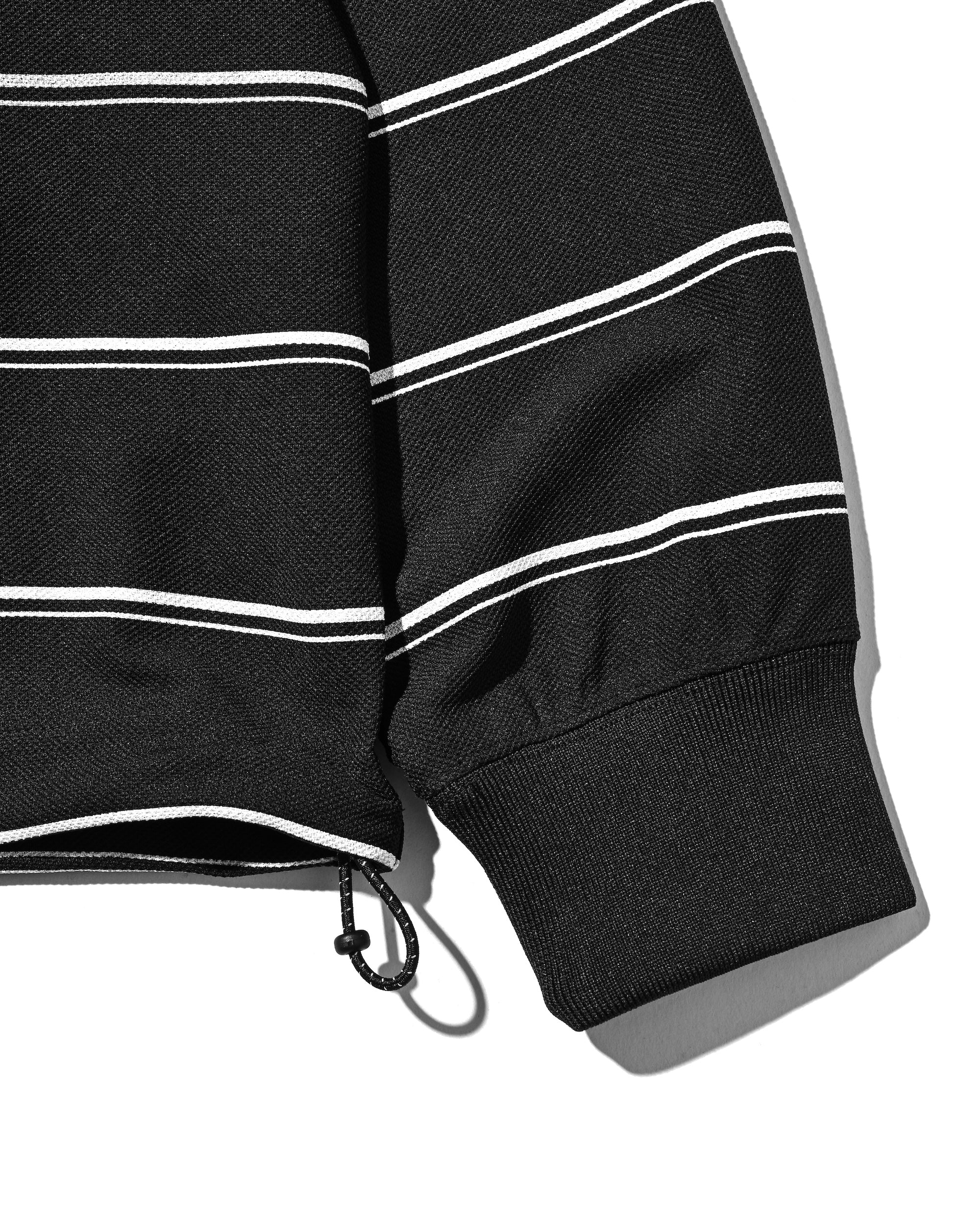 THICK/THIN STRIPE ACTIVE CITY POLO L/S SHIRTS (BLACK)