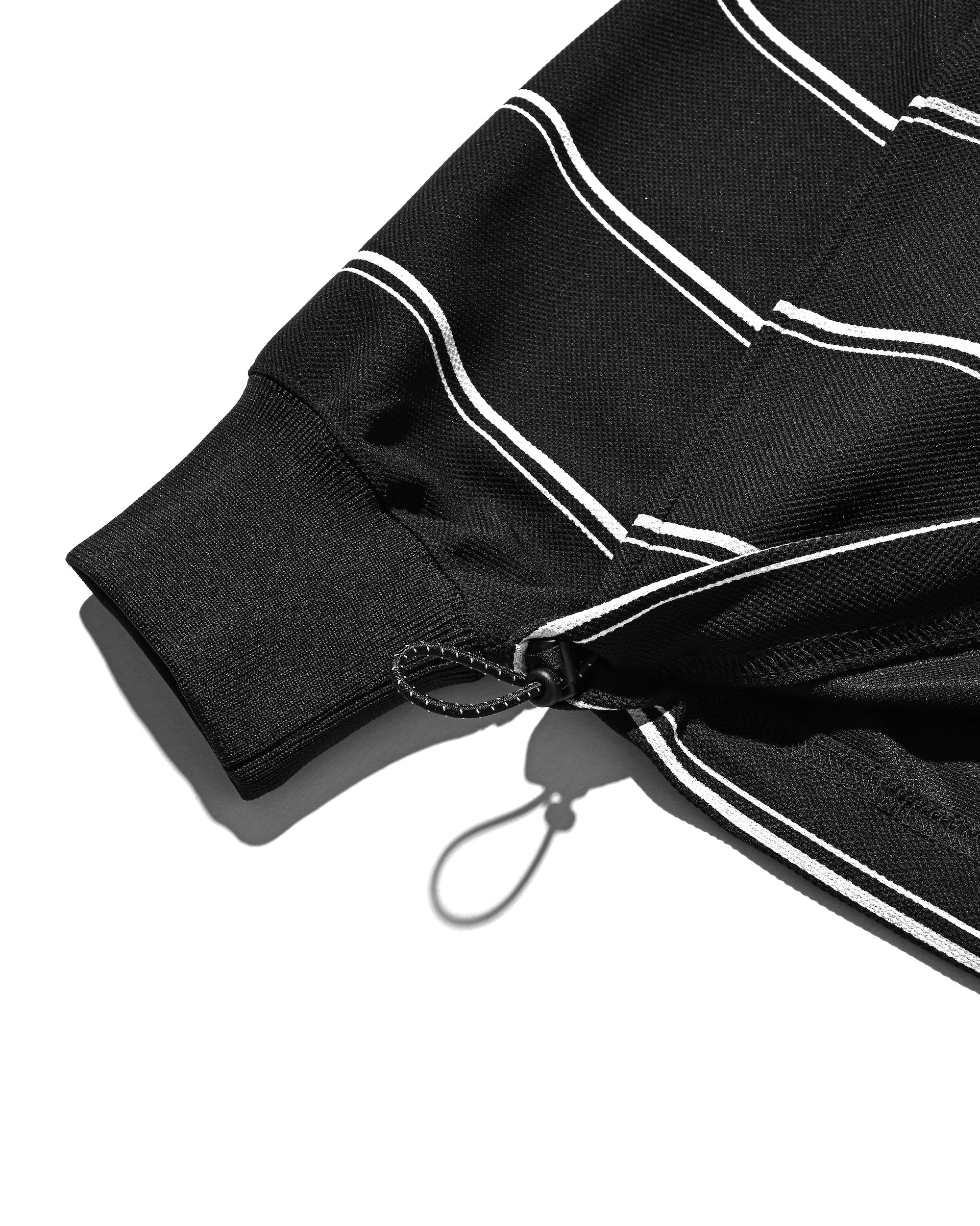 THICK/THIN STRIPE ACTIVE CITY POLO L/S SHIRTS (BLACK)