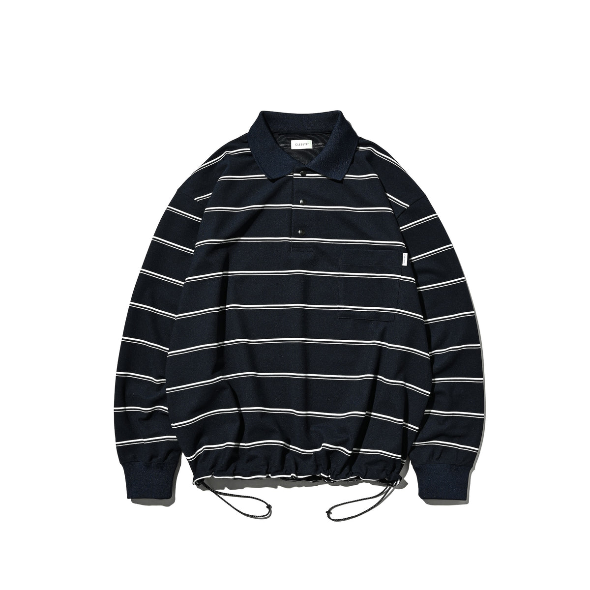THICK/THIN STRIPE ACTIVE CITY POLO L/S SHIRTS (NAVY)