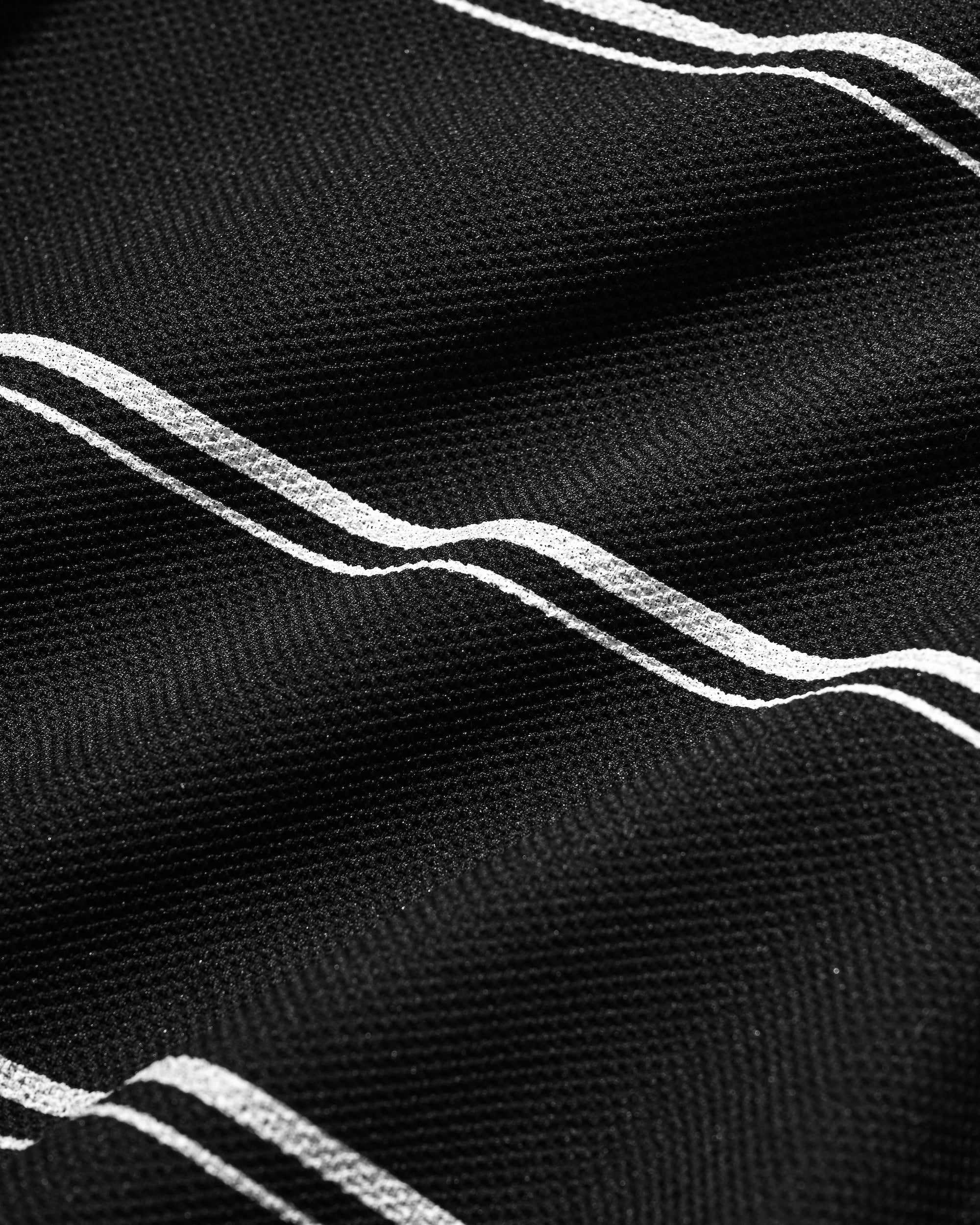 THICK/THIN STRIPE ACTIVE CITY POLO L/S SHIRTS (BLACK)