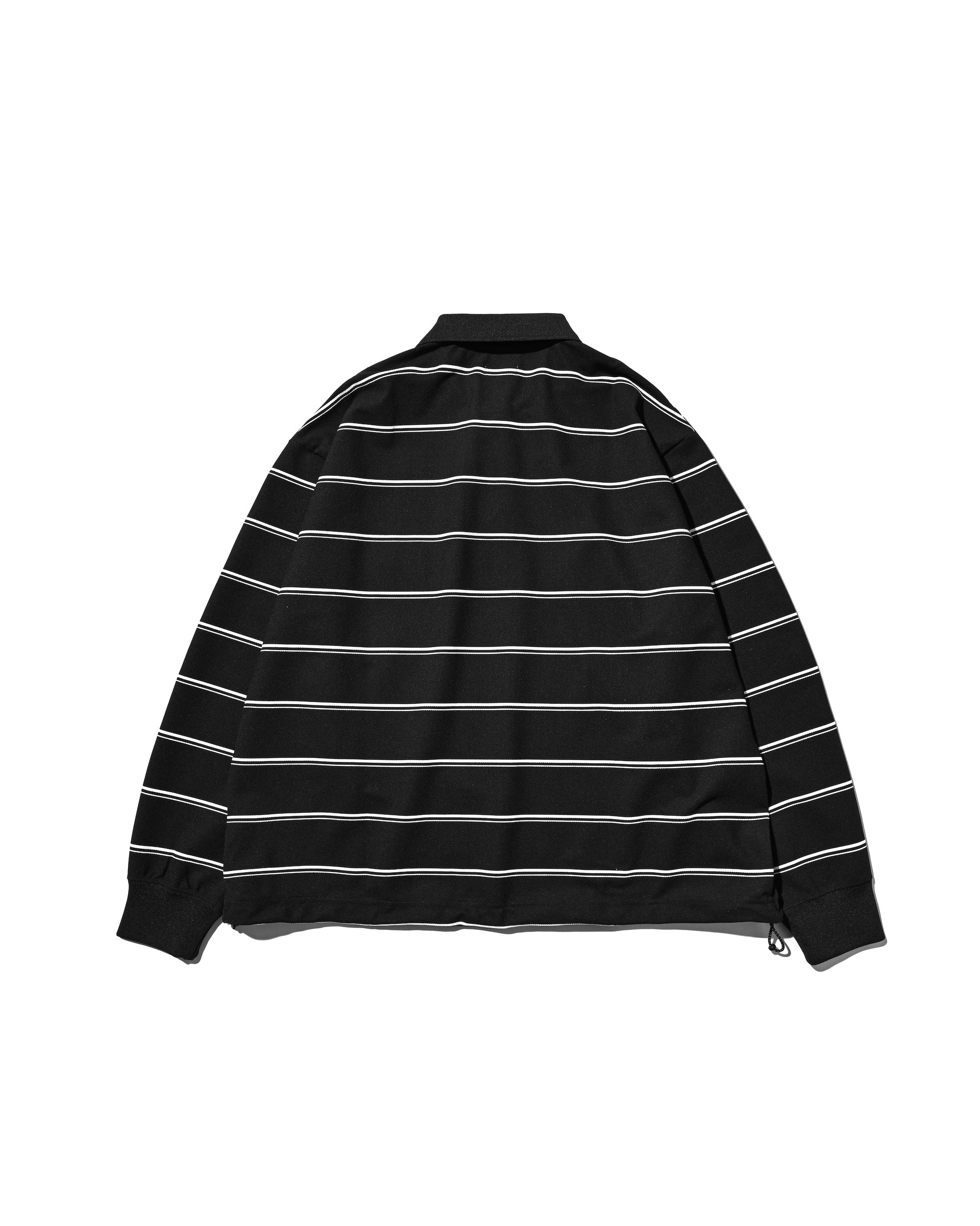 THICK/THIN STRIPE ACTIVE CITY POLO L/S SHIRTS (BLACK)