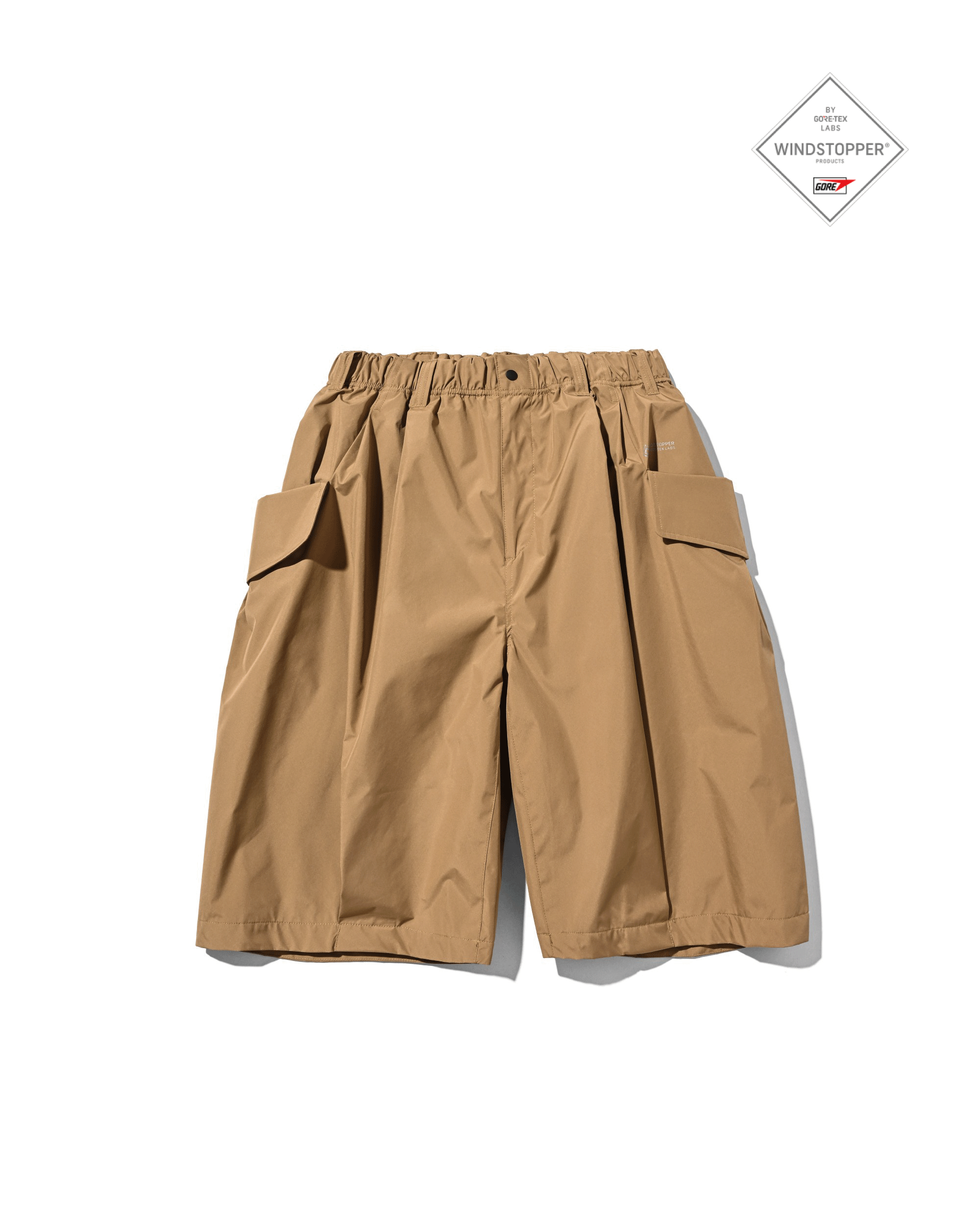 【8.12 WED 20:00- IN STOCK】+phenix WINDSTOPPER® by GORE-TEX LABS CITY FLAP WIDE BALLOON HALF PANTS (CAMEL BEIGE)