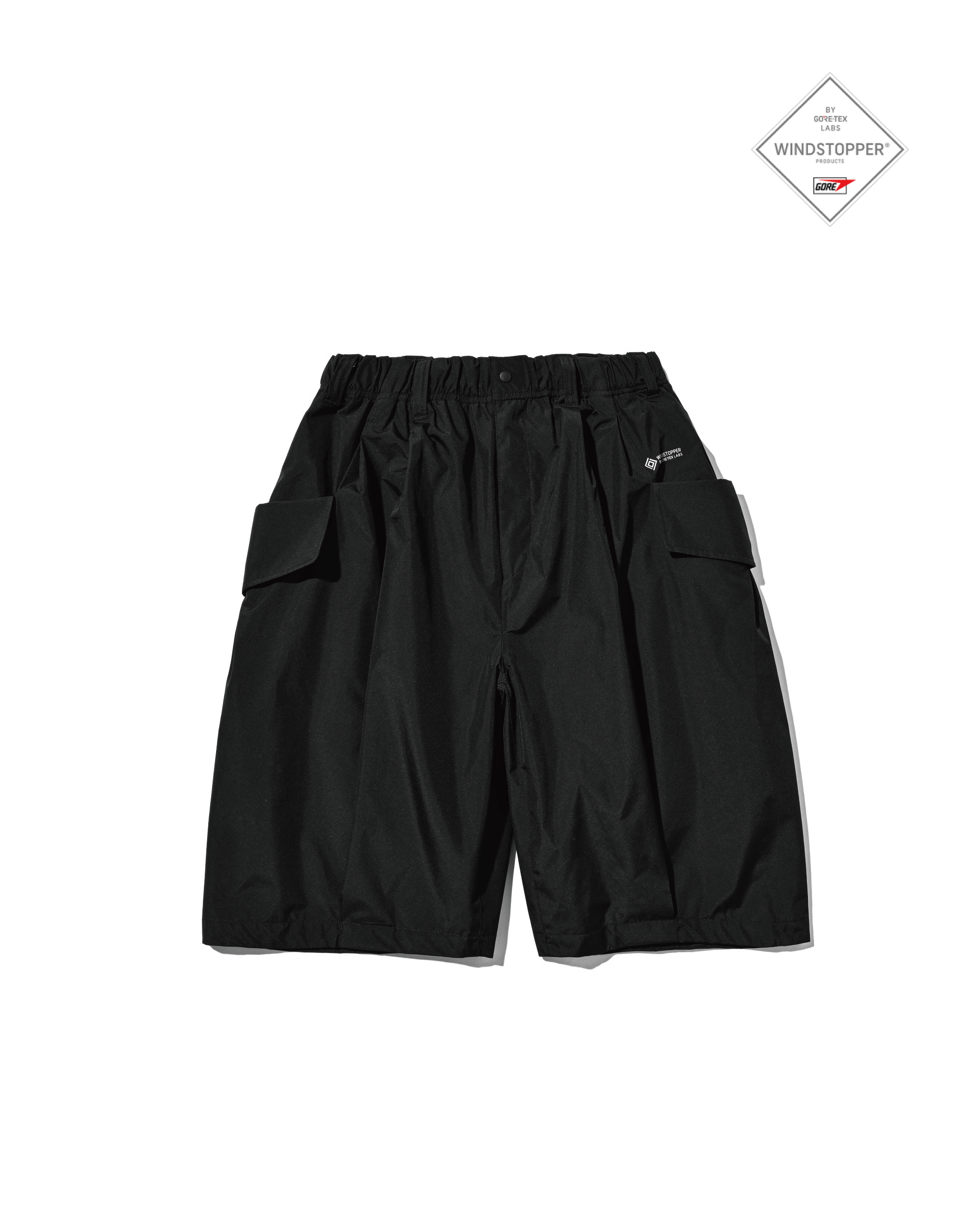 【8.12 WED 20:00- IN STOCK】+phenix WINDSTOPPER® by GORE-TEX LABS CITY FLAP WIDE BALLOON HALF PANTS (BLACK)