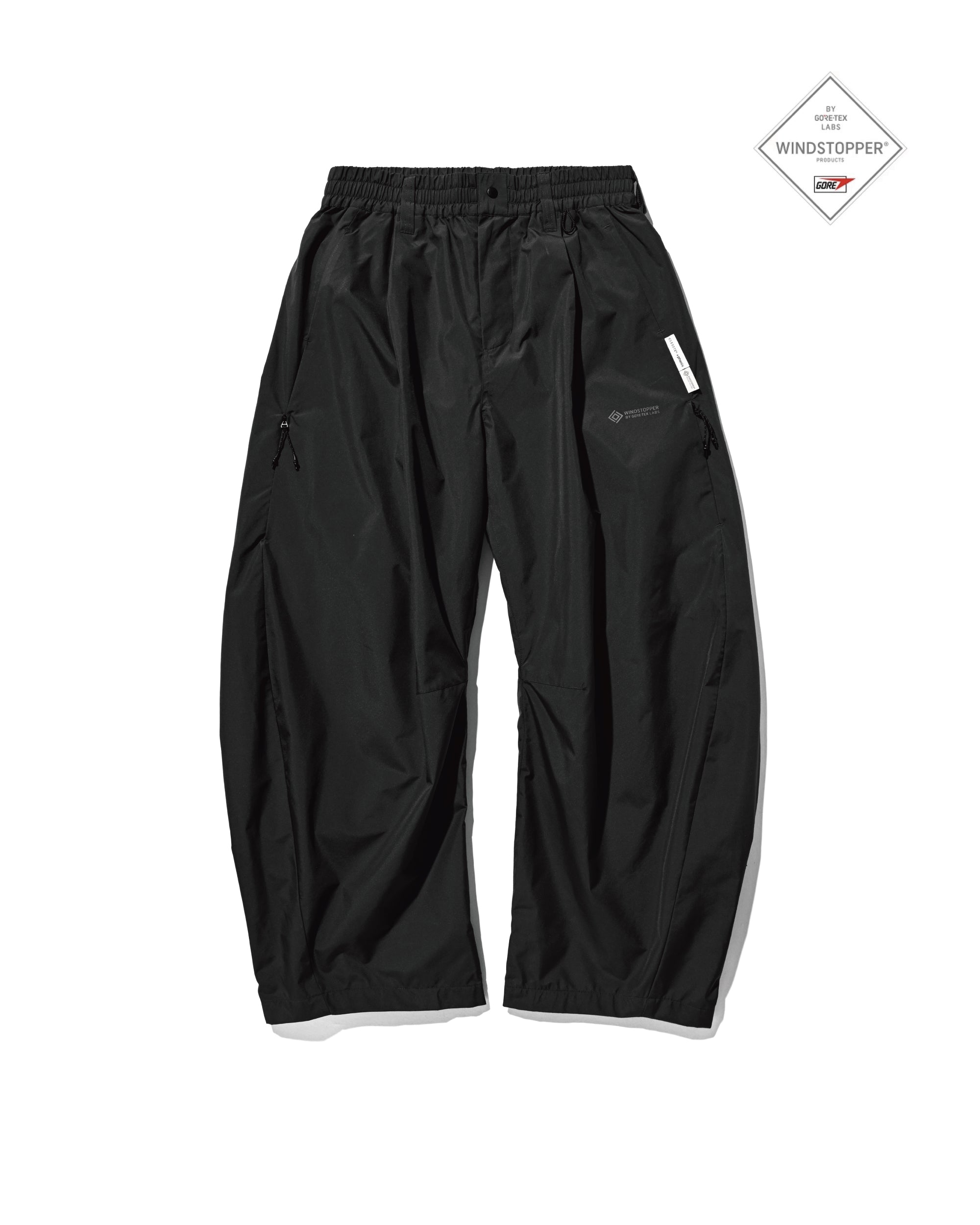 【9.2 WED 20:00- IN STOCK】+phenix WINDSTOPPER® by GORE-TEX LABS TWILL CITY BARREL LEG PANTS (BLACK×WHITE)