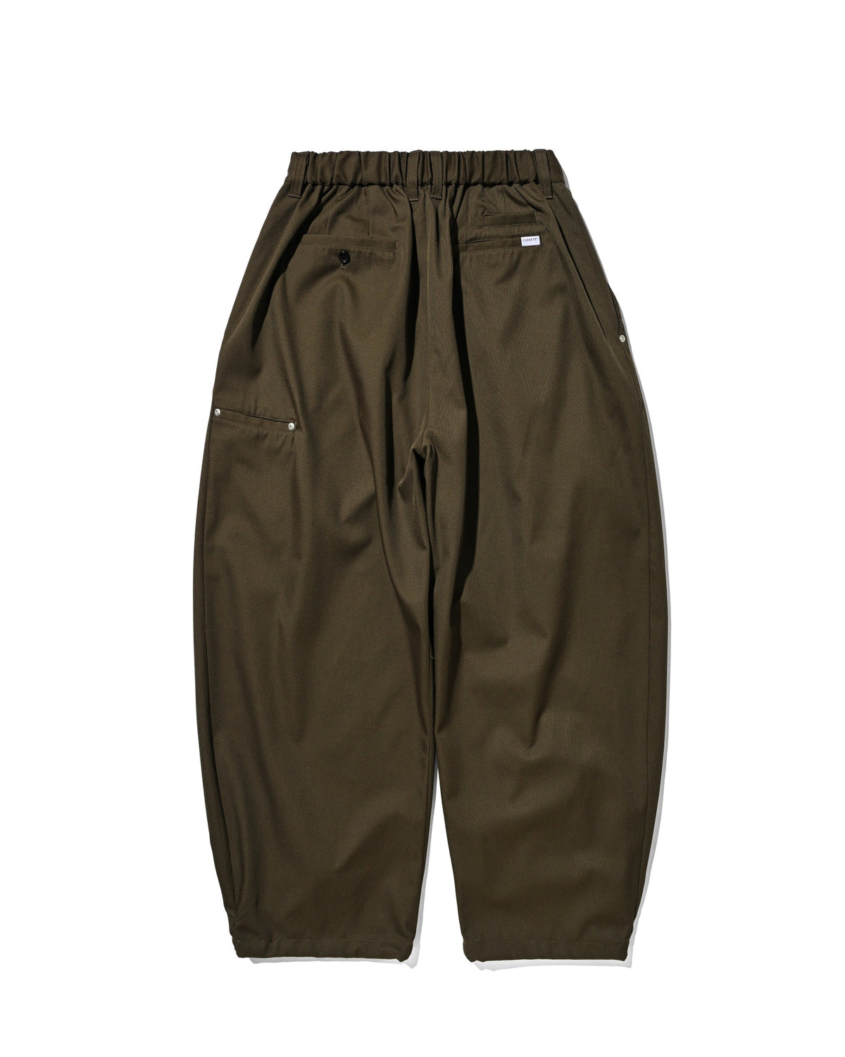 【10.7 WED 20:00- IN STOCK】 WOOL KERSEY CITY WIDE TAPERED BALLOON PANTS (OLIVE)