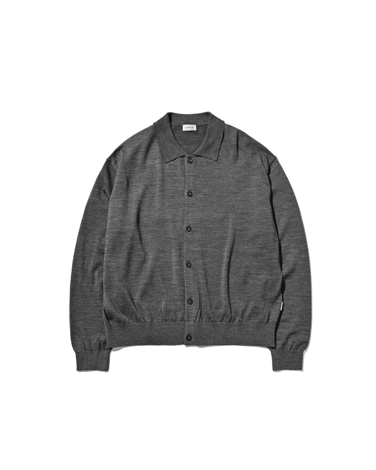 【10.21 WED 20:00- IN STOCK】 12G WOOL KNIT COLLARED CARDIGAN (GRAY)