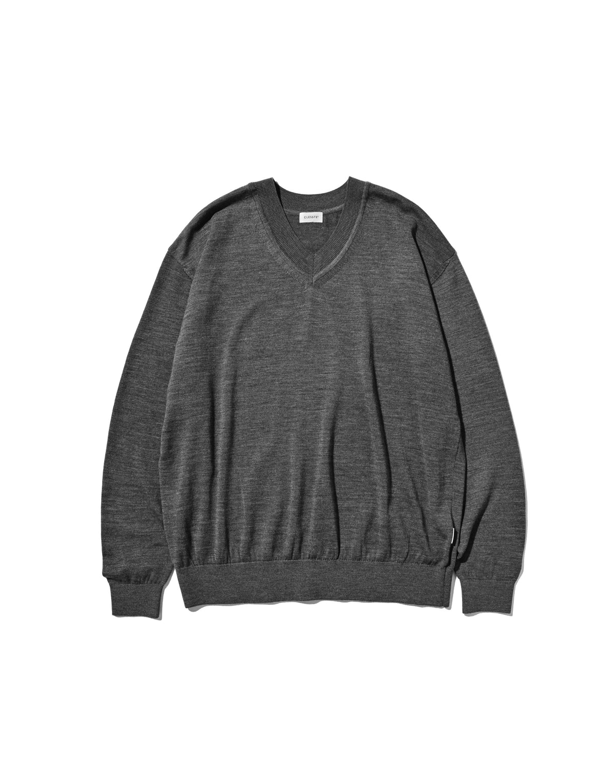 【10.31 SAT 20:00- IN STOCK】 12G WOOL V-NECK KNIT PULLOVER (GRAY)