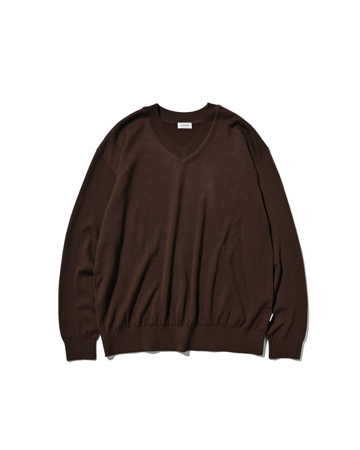【10.31 SAT 20:00- IN STOCK】 12G WOOL V-NECK KNIT PULLOVER (BROWN)