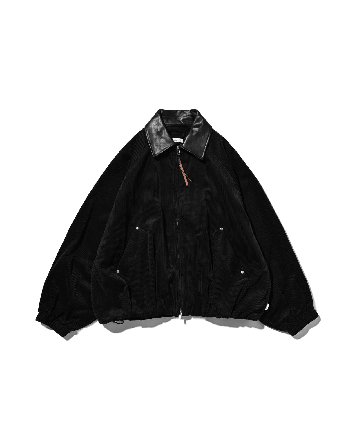 【10.21 WED 20:00- IN STOCK】 LEATHER COLLAR CORDUROY CITY UTILITY BALLOON JACKET (BLACK)