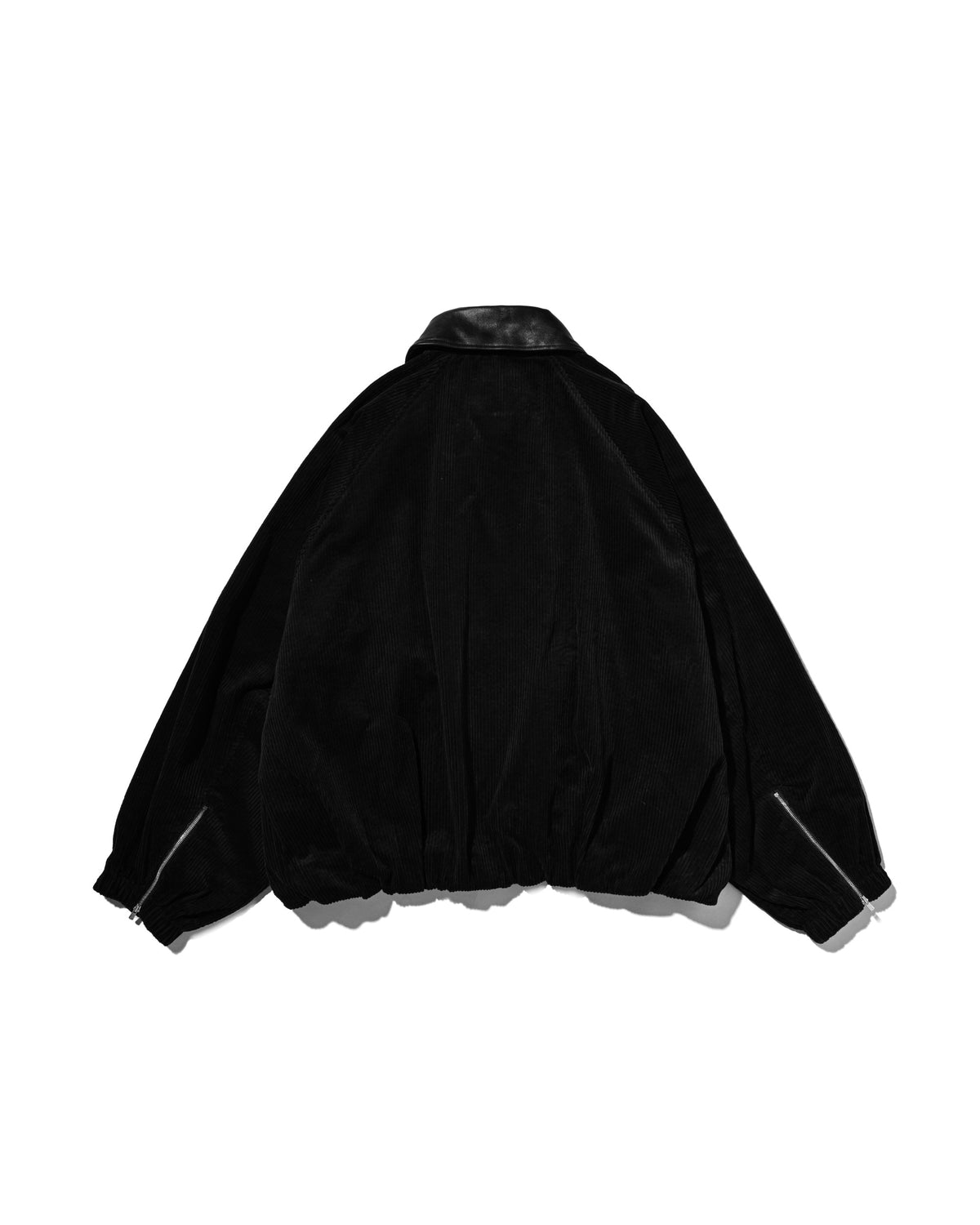 【10.21 WED 20:00- IN STOCK】 LEATHER COLLAR CORDUROY CITY UTILITY BALLOON JACKET (BLACK)