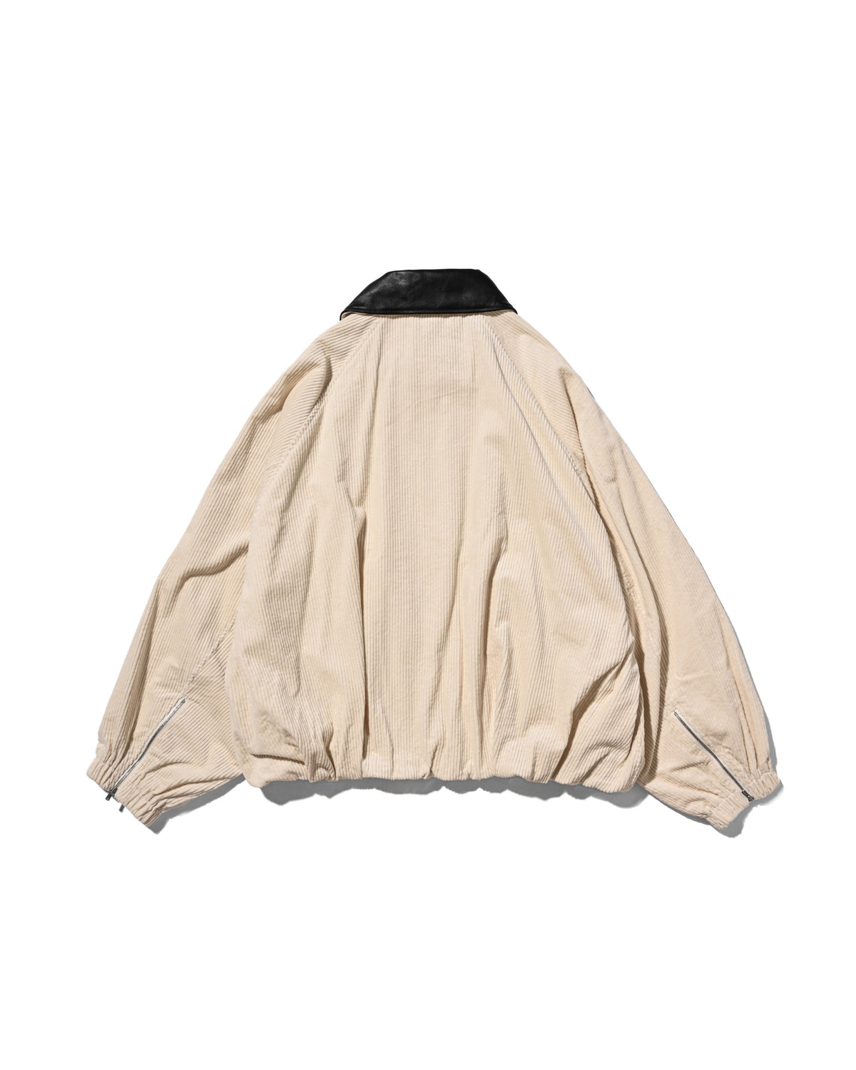 【10.21 WED 20:00- IN STOCK】 LEATHER COLLAR CORDUROY CITY UTILITY BALLOON JACKET (OFF WHITE)