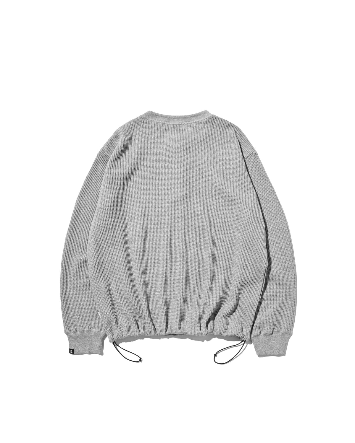 【10.28 WED 20:00- IN STOCK】 THERMAL HENLEY NECK L/S T-SHIRT WITH DRAWSTRINGS (GRAY)