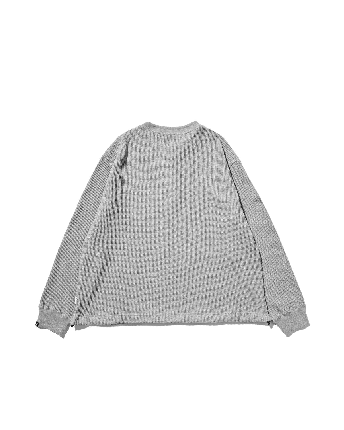 【10.28 WED 20:00- IN STOCK】 THERMAL HENLEY NECK L/S T-SHIRT WITH DRAWSTRINGS (GRAY)