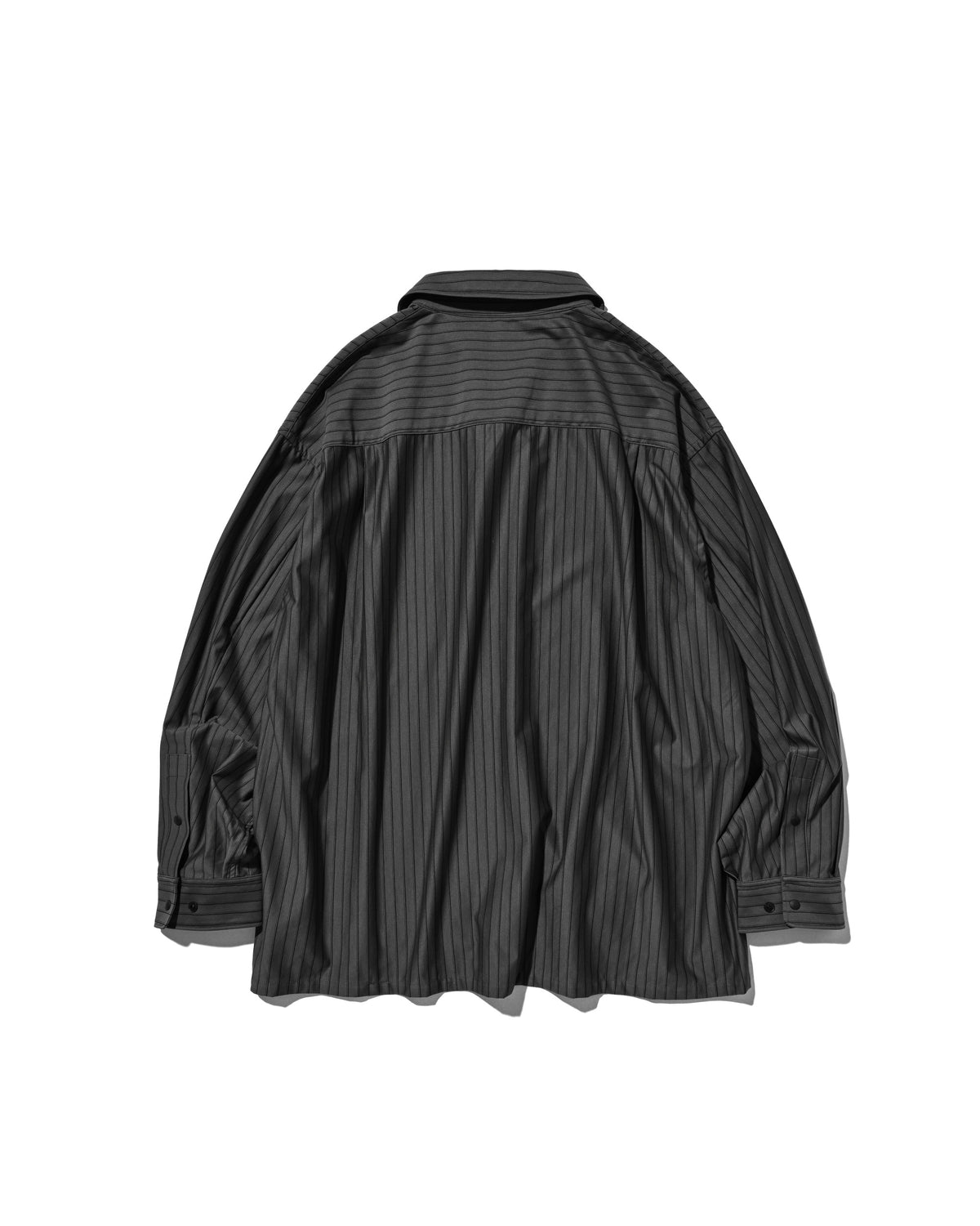 【10.24 SAT 20:00- IN STOCK】 THICK/THIN STRIPE 46G KNIT EVERYDAY ZIP UP L/S SHIRT (CHARCOAL STRIPE)