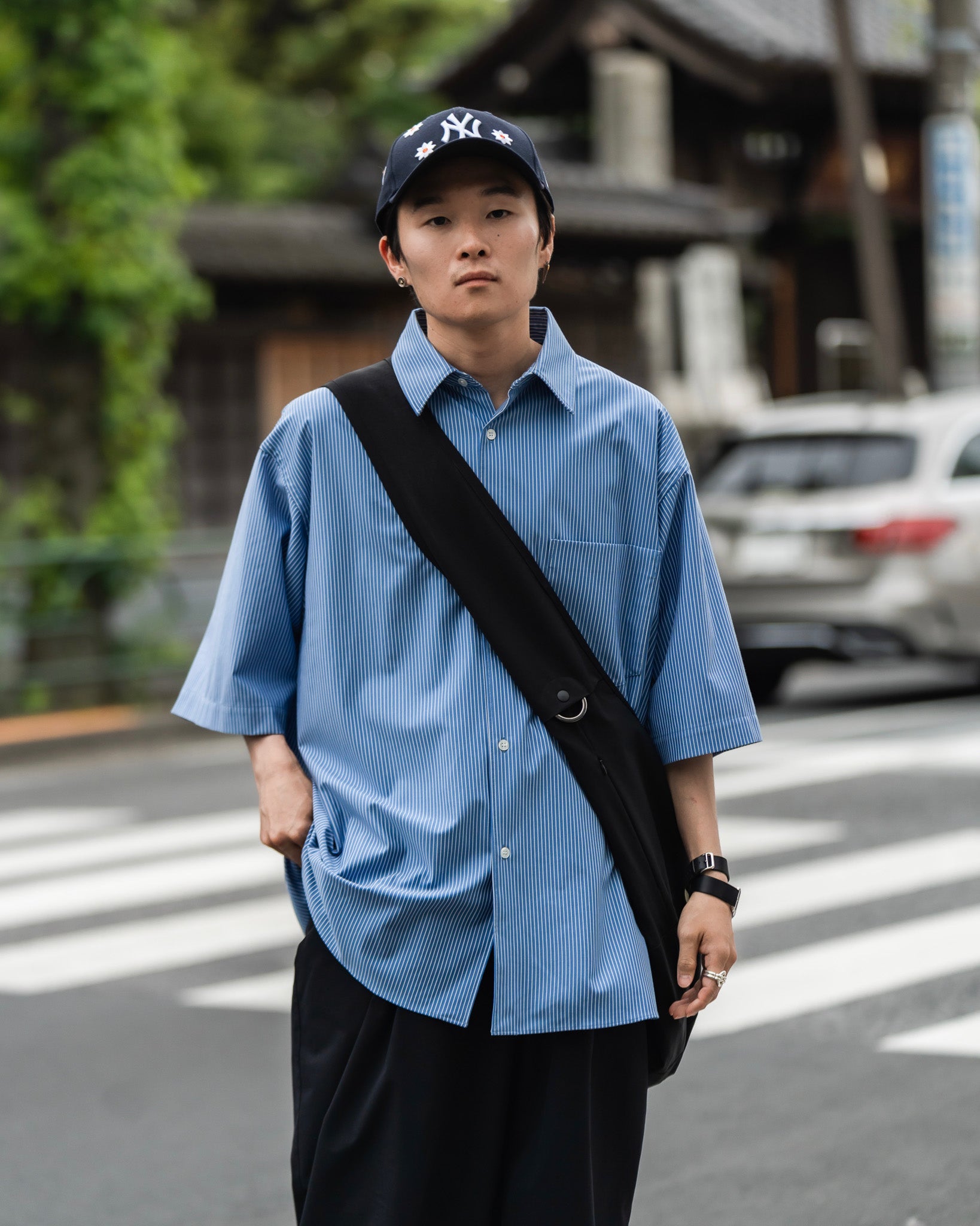 5.8 WED 20:00- IN STOCK】STRIPED CITY S/S KNIT SHIRTS