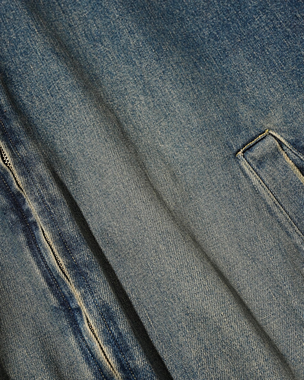 VINTAGE DYED SELVEDGE DENIM CITY UTILITY JACKET (VINTAGE INDIGO)